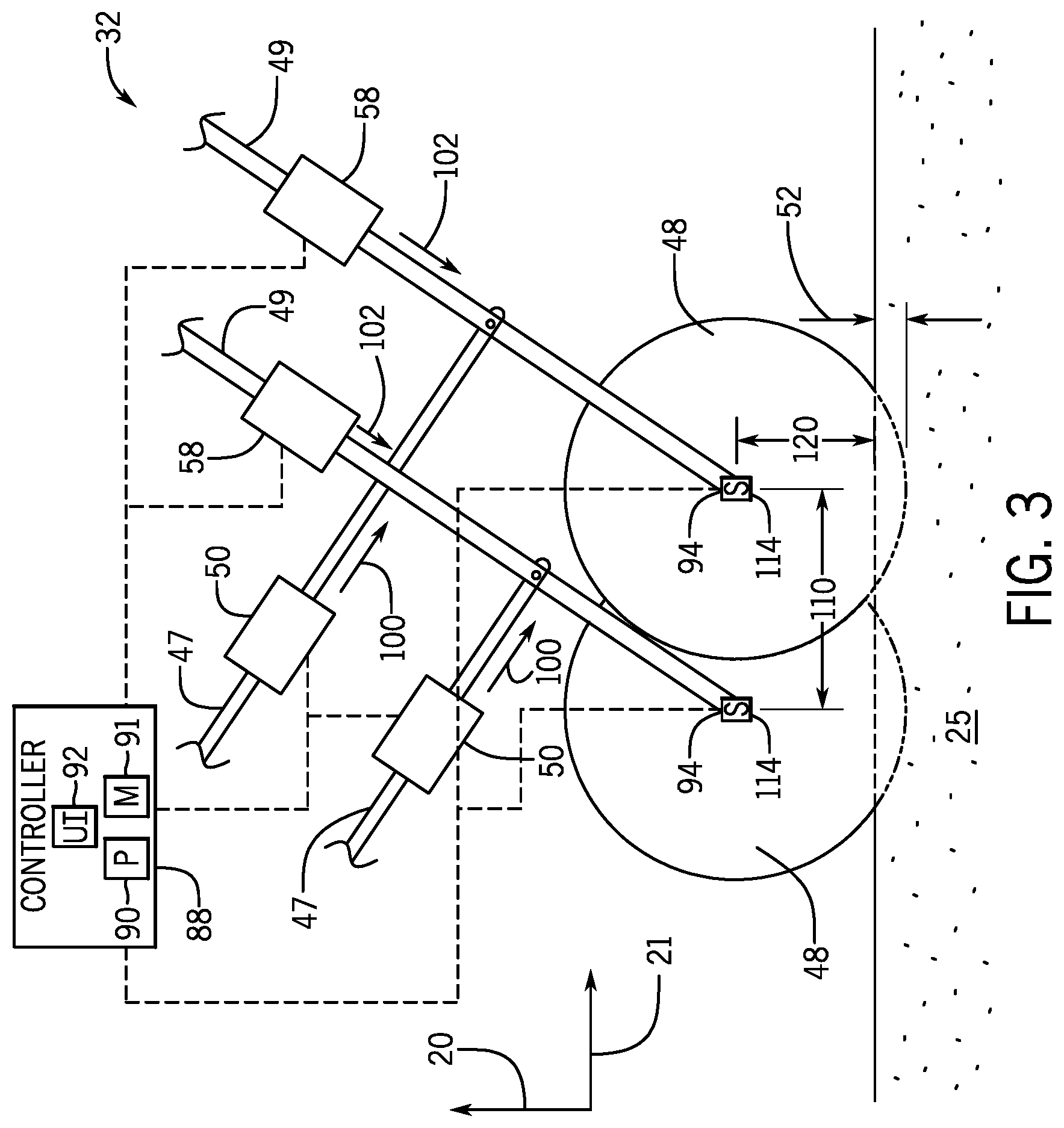 Patent US11770988 Figure 3 – Adjustable closing system for an agricultural implement