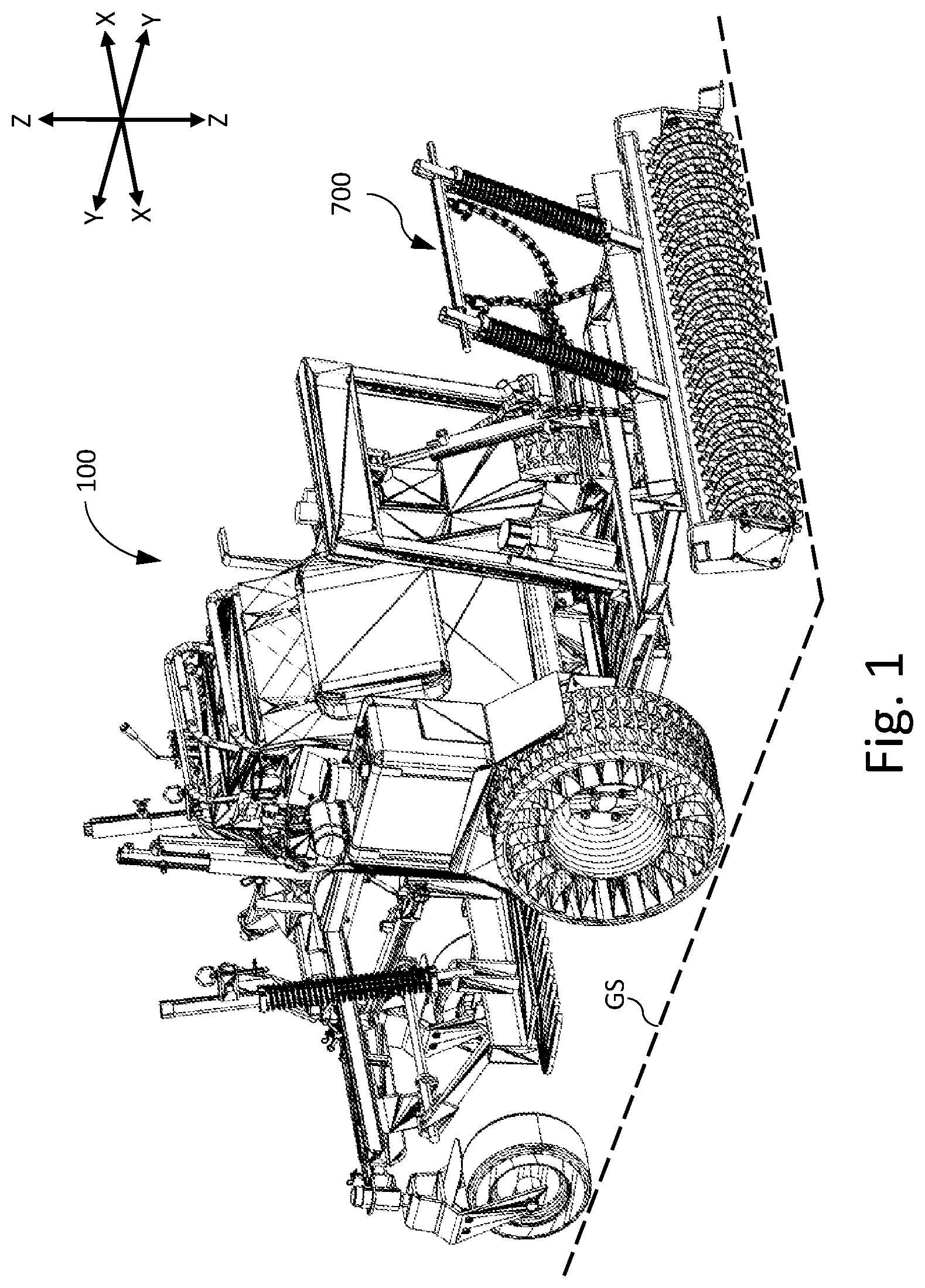 Patent US11770989 Figure 1 – Tow-behind roller tool apparatuses, systems and methods