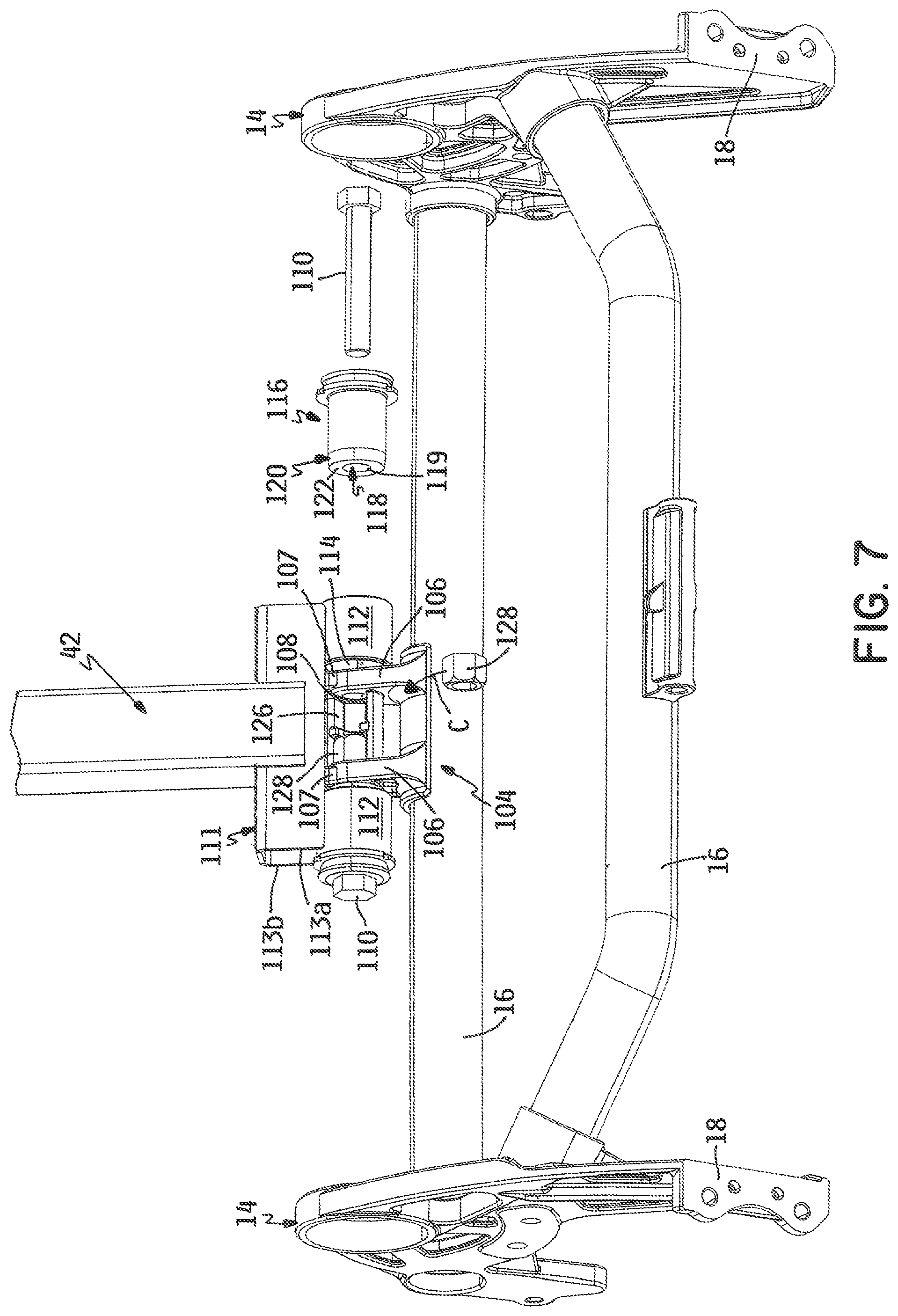 Patent US11771000 Figure 7 – Walk reel mower with common mount