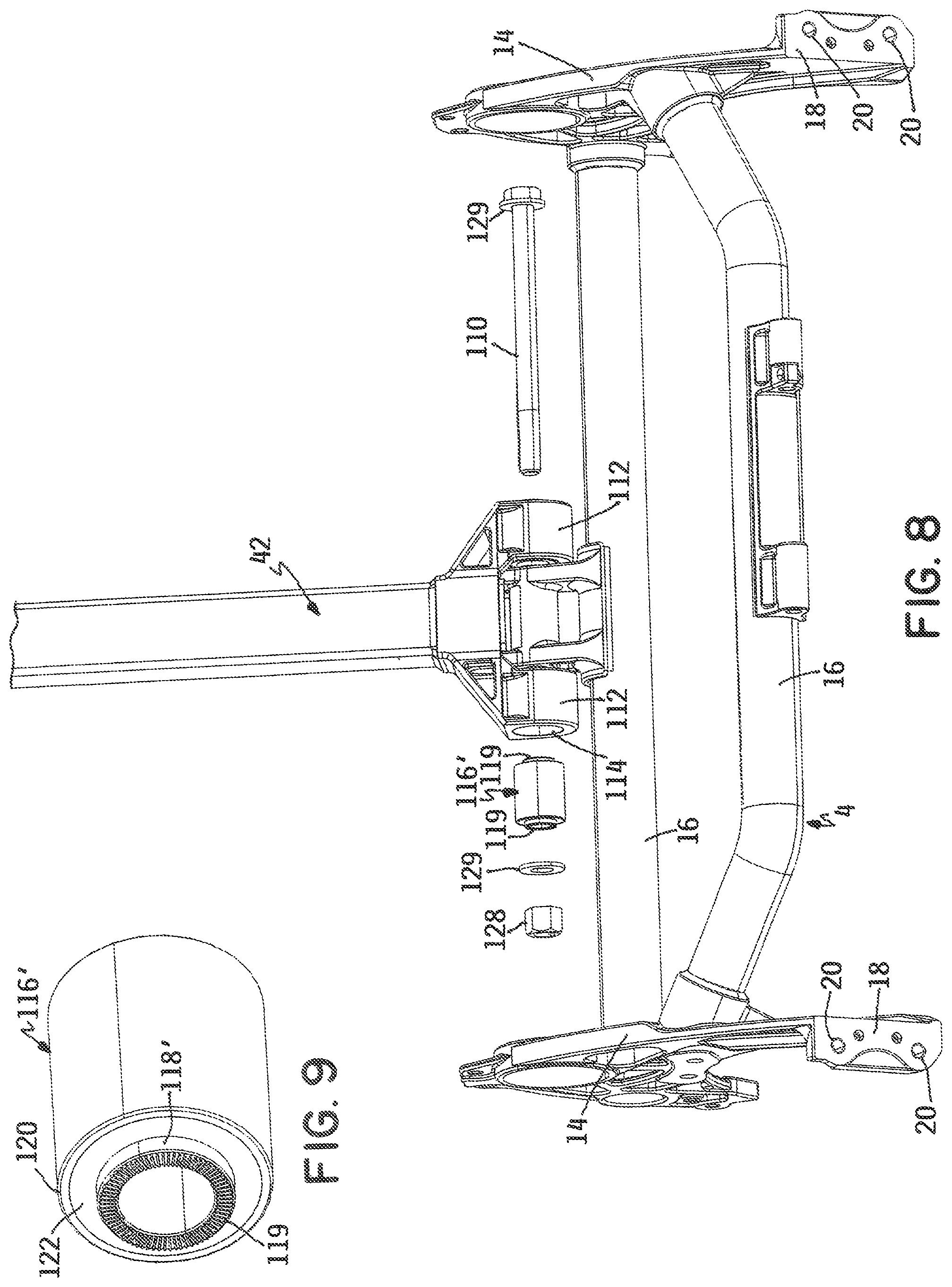 Patent US11771000 Figure 8 – Walk reel mower with common mount