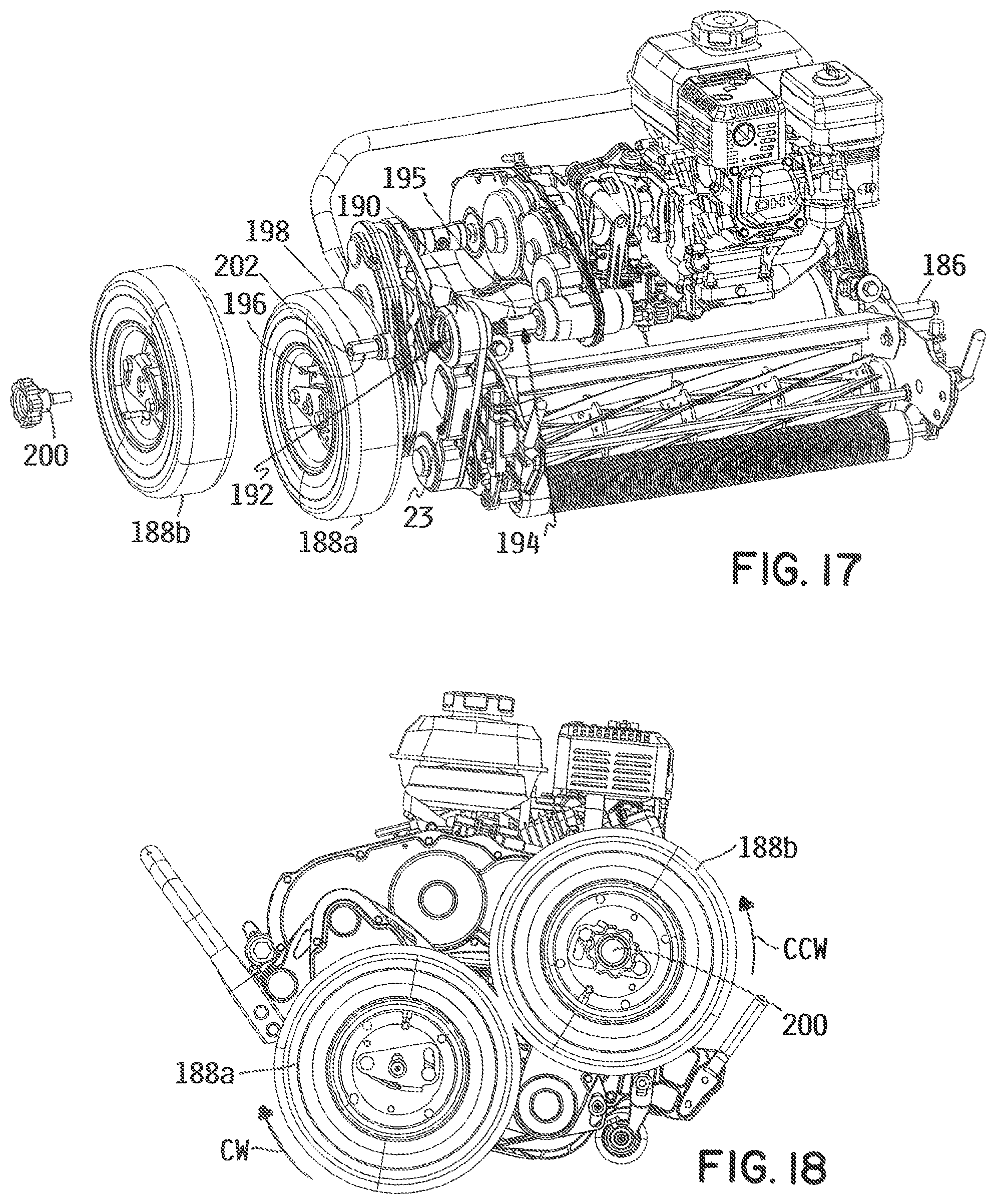 Patent US11771000 Figure 13 – Walk reel mower with common mount