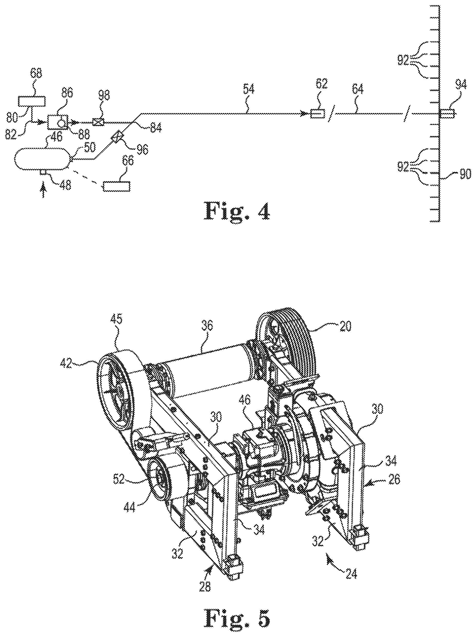 Patent US11771003 Figure 2 – Transfer assembly for attachment to a front portion of an agricultural vehicle and a method of use