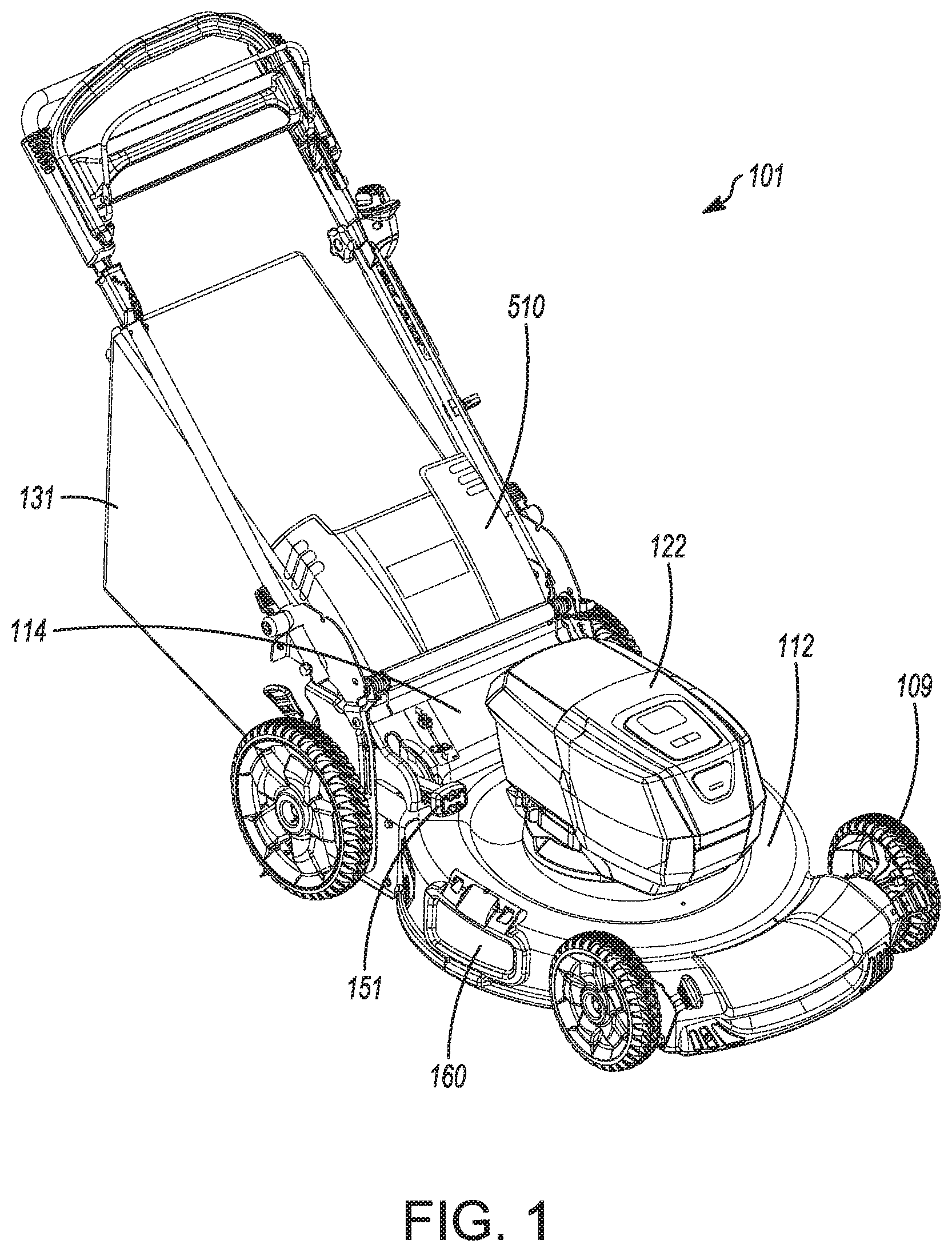 Patent US11771004 Figure 1 – Mulch door with sensor