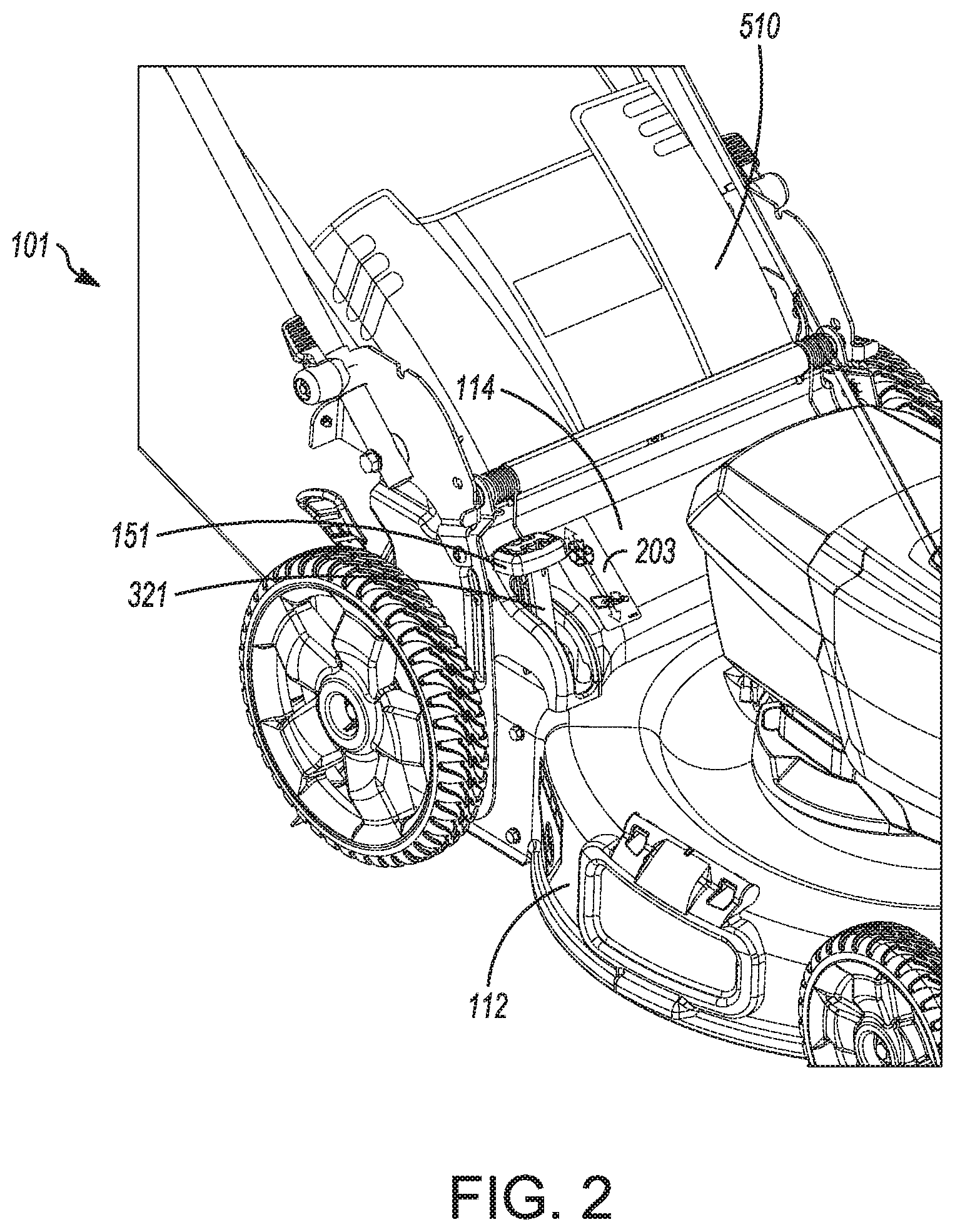 Patent US11771004 Figure 2 – Mulch door with sensor