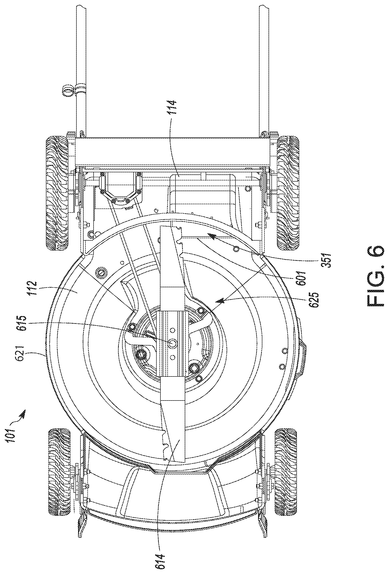 Patent US11771004 Figure 6 – Mulch door with sensor