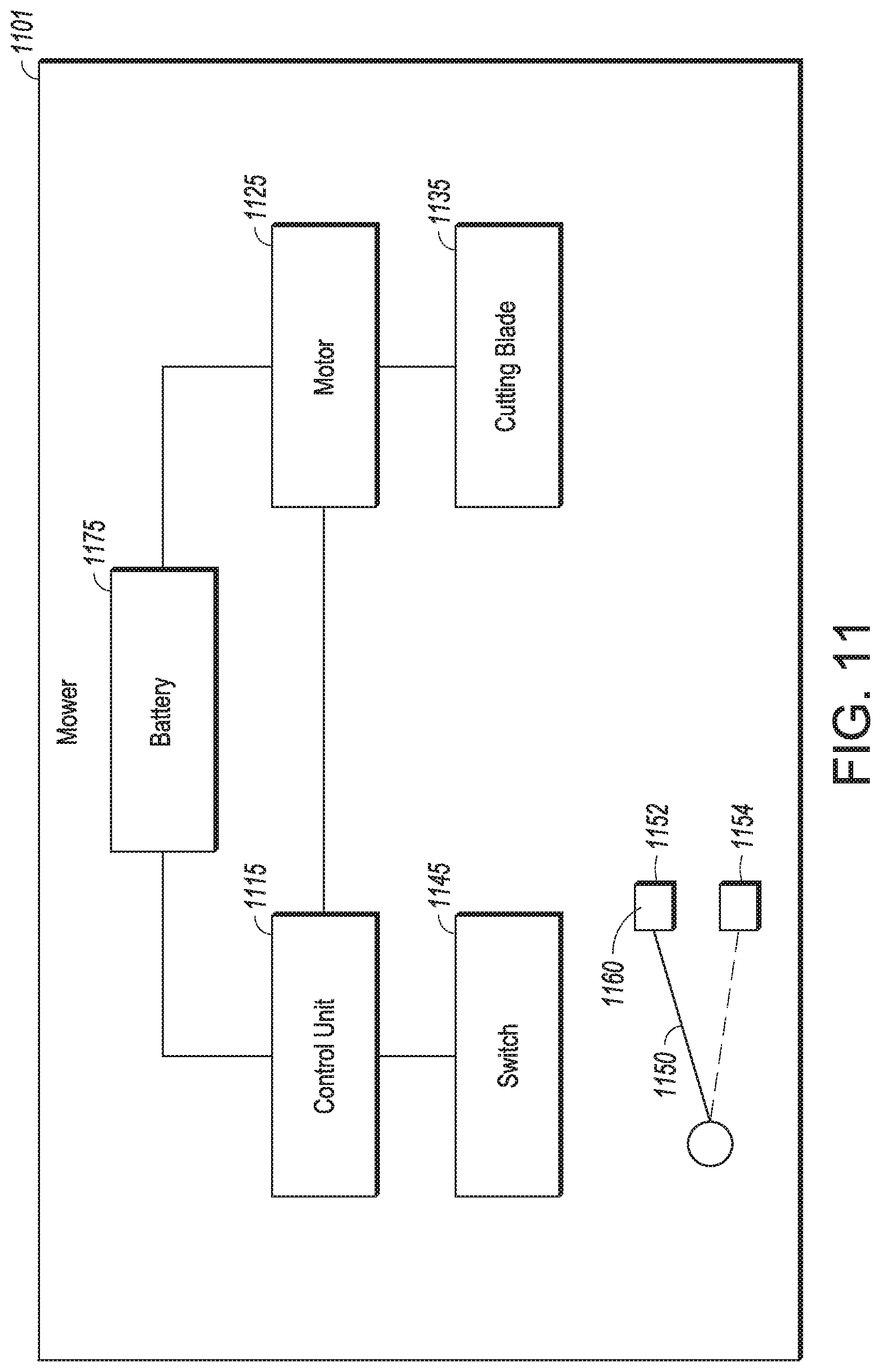 Patent US11771004 Figure 11 – Mulch door with sensor