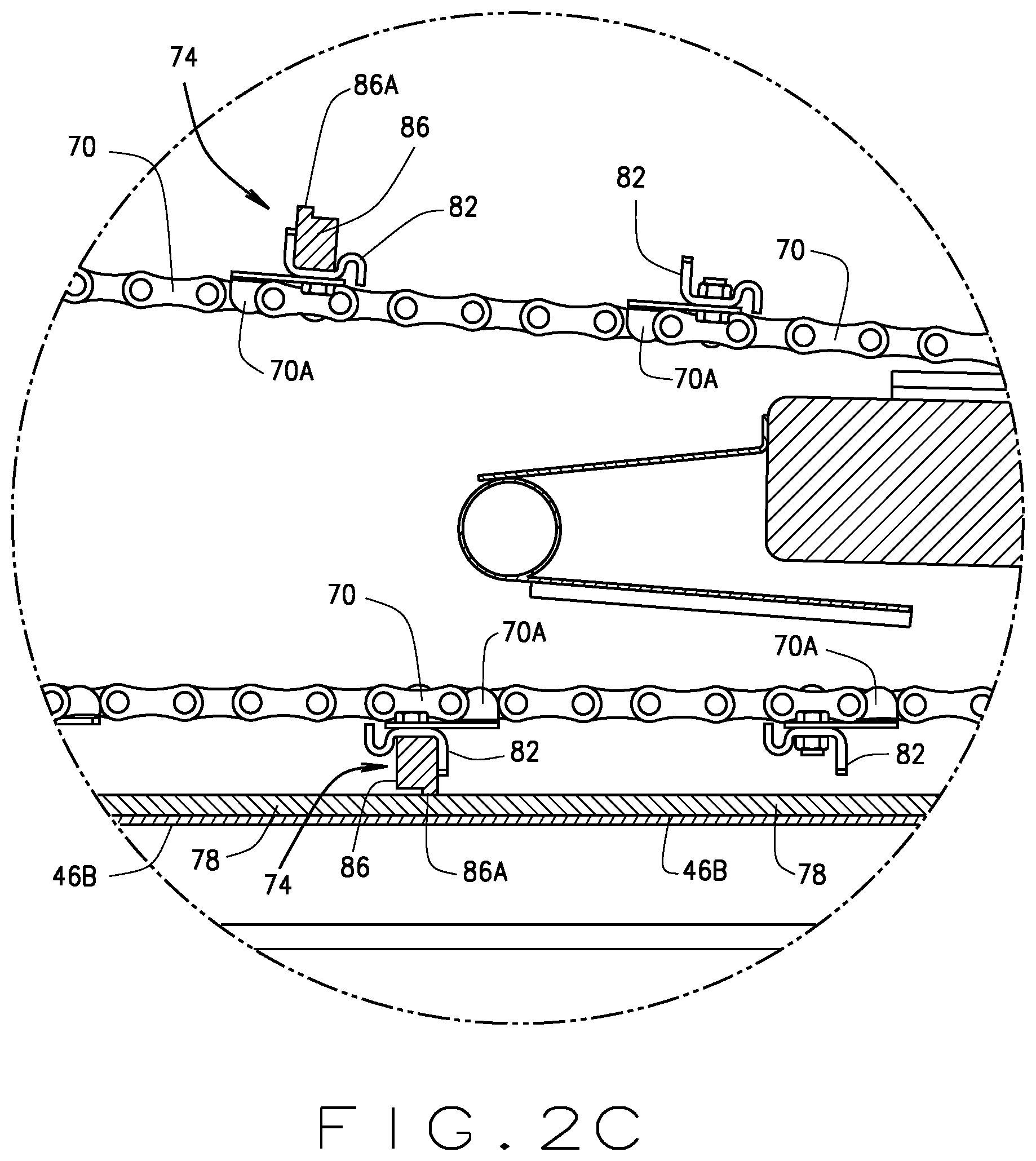 Patent US11771006 Figure 4 – Plant product harvesting machine feederhouse