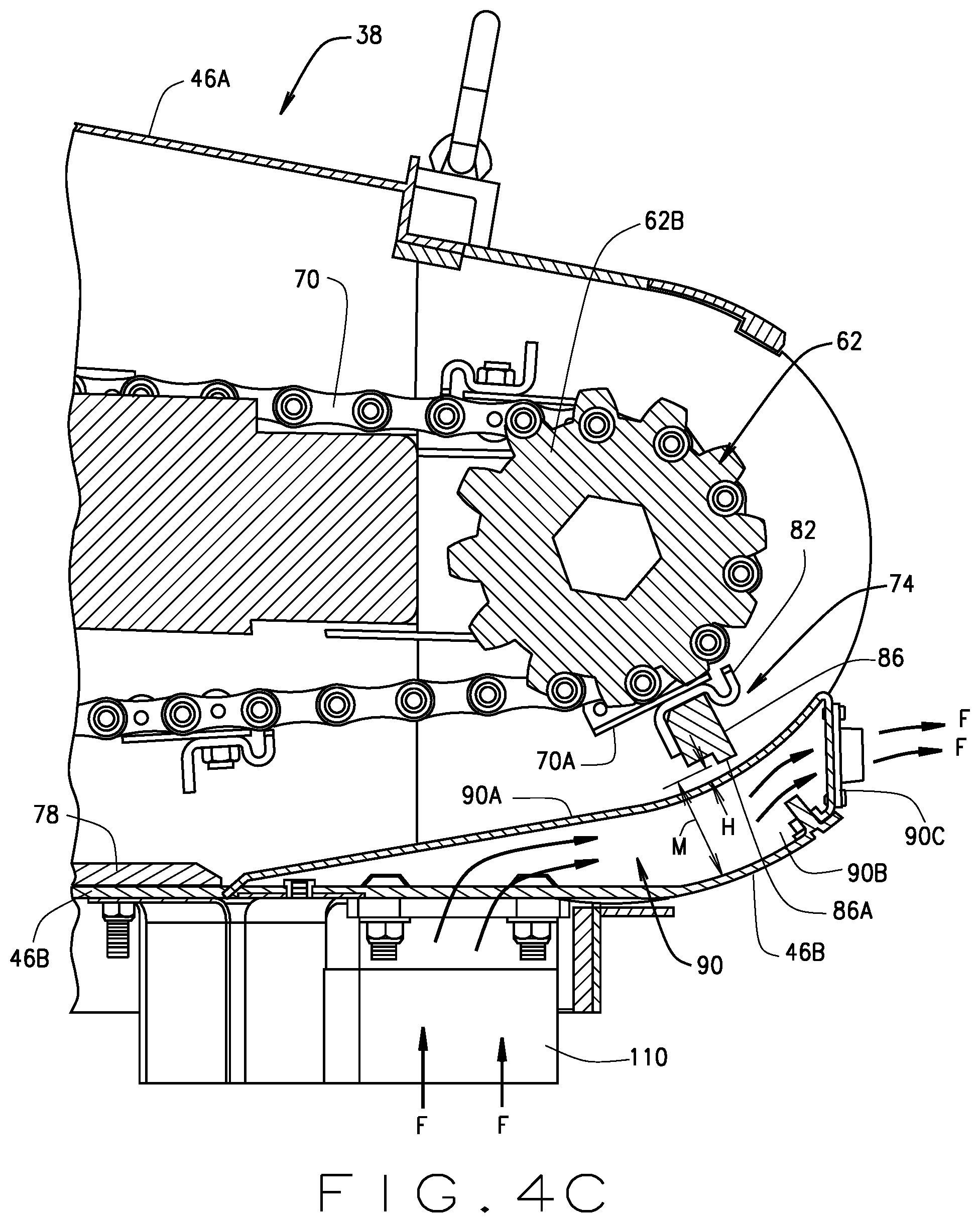 Patent US11771006 Figure 9 – Plant product harvesting machine feederhouse
