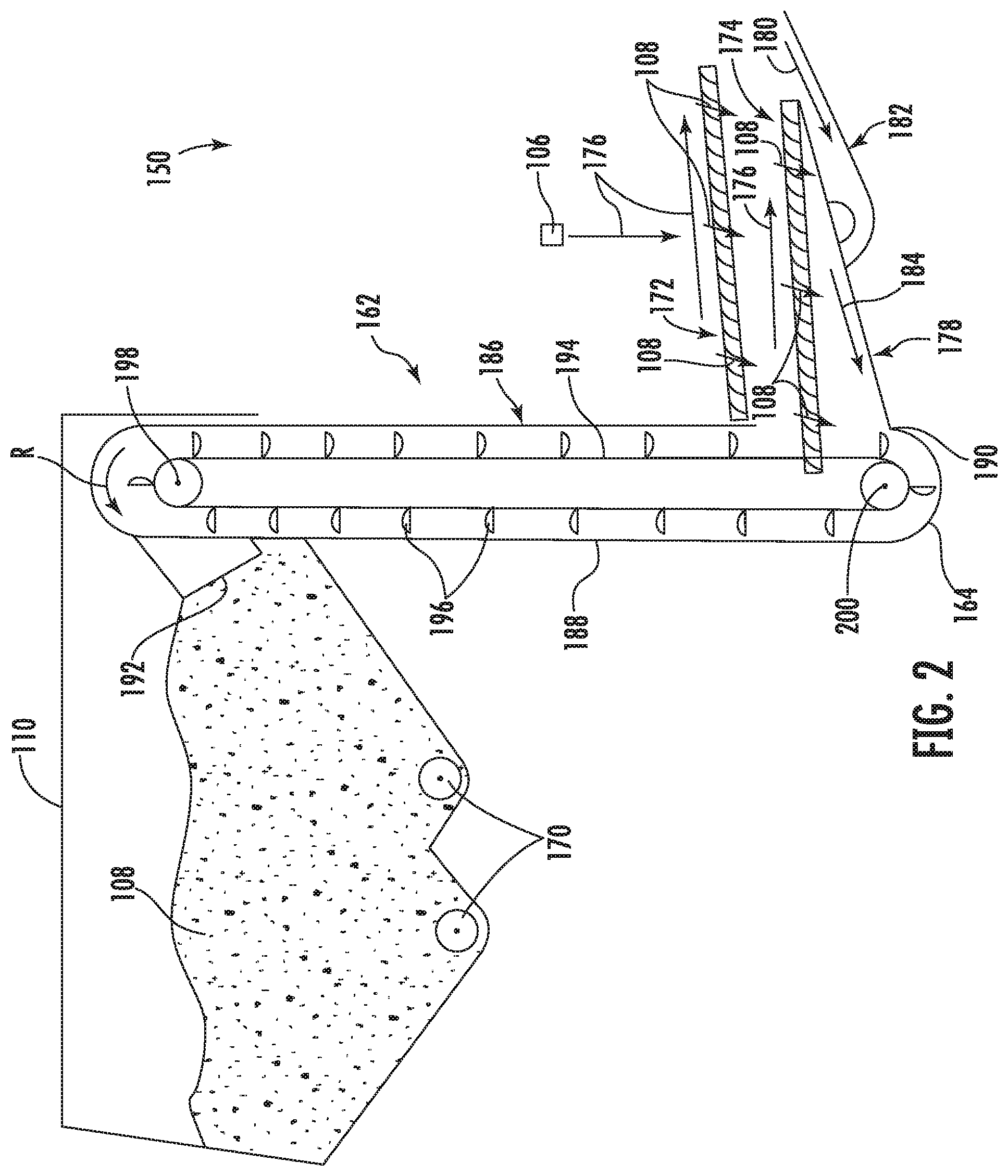 Patent US11771007 Figure 2 – Sieve assembly for a crop processing system of an agricultural harvester