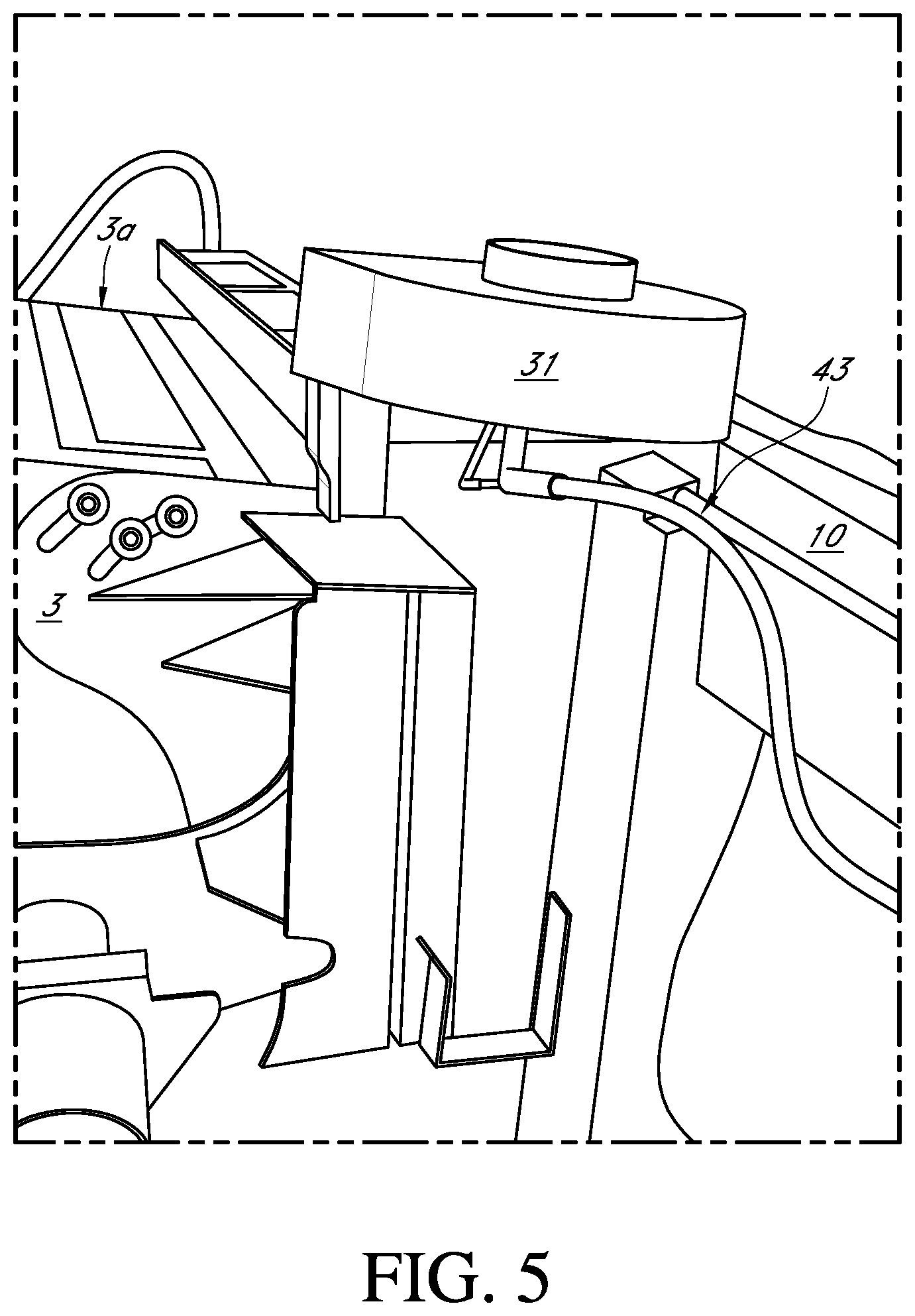 Patent US11771008 Figure 4 – Combine crop trash removal system