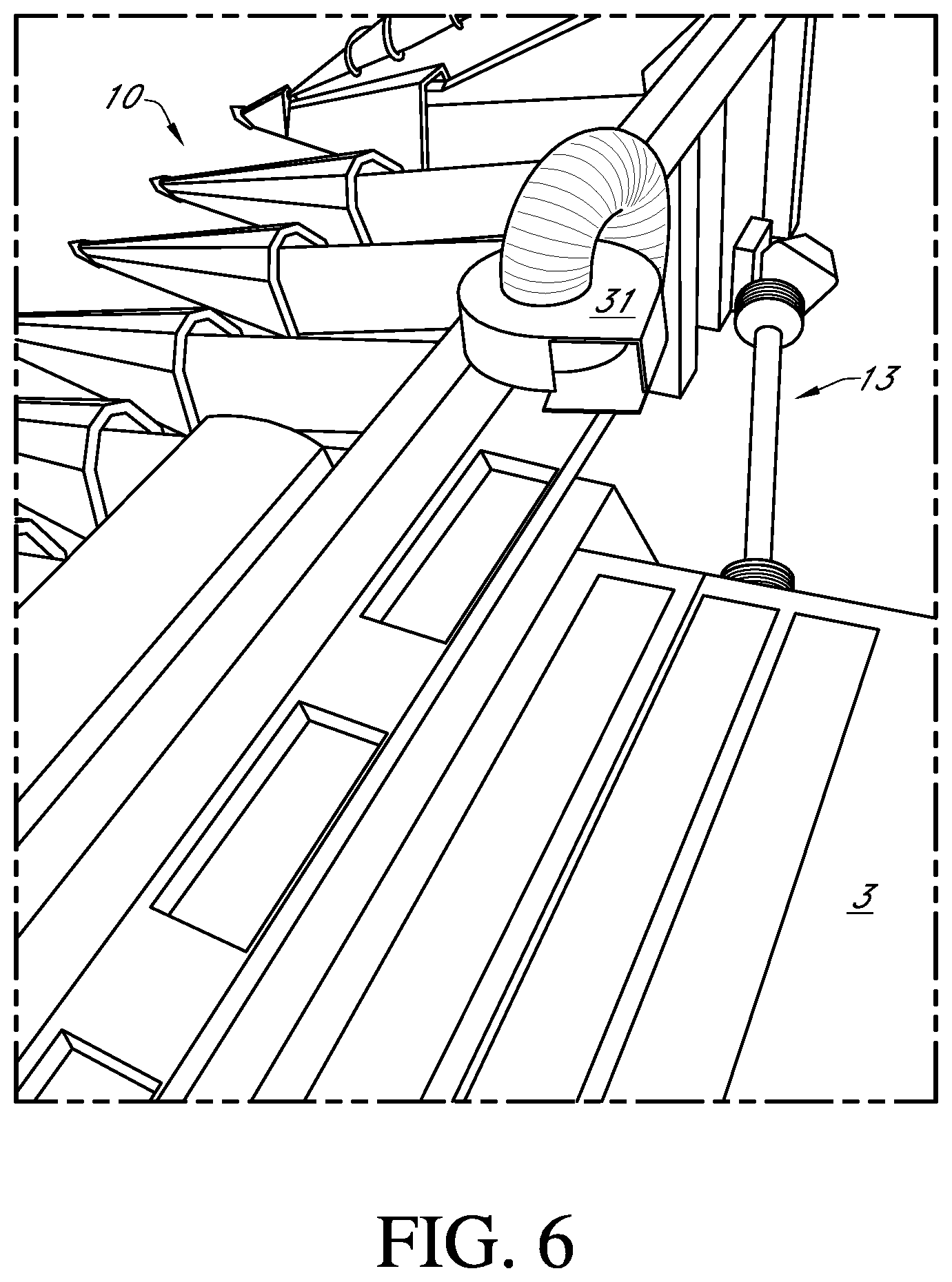 Patent US11771008 Figure 5 – Combine crop trash removal system