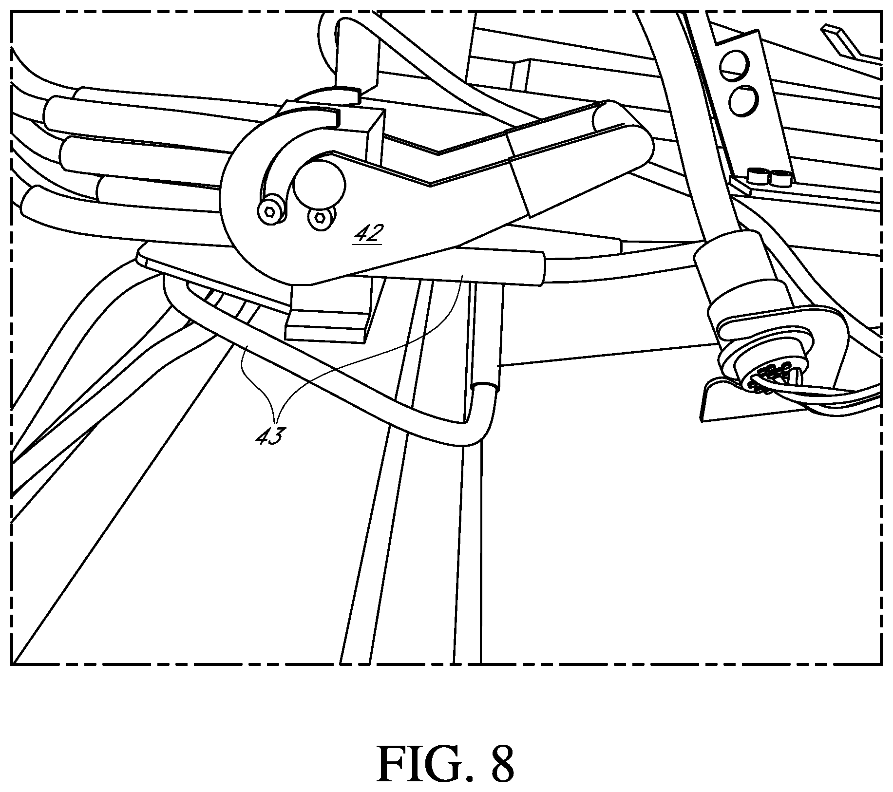 Patent US11771008 Figure 7 – Combine crop trash removal system