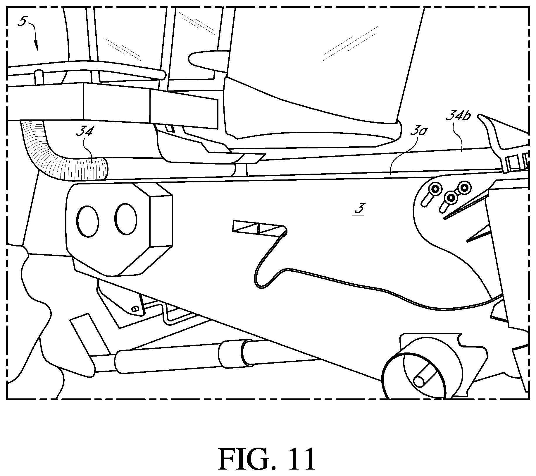 Patent US11771008 Figure 11 – Combine crop trash removal system