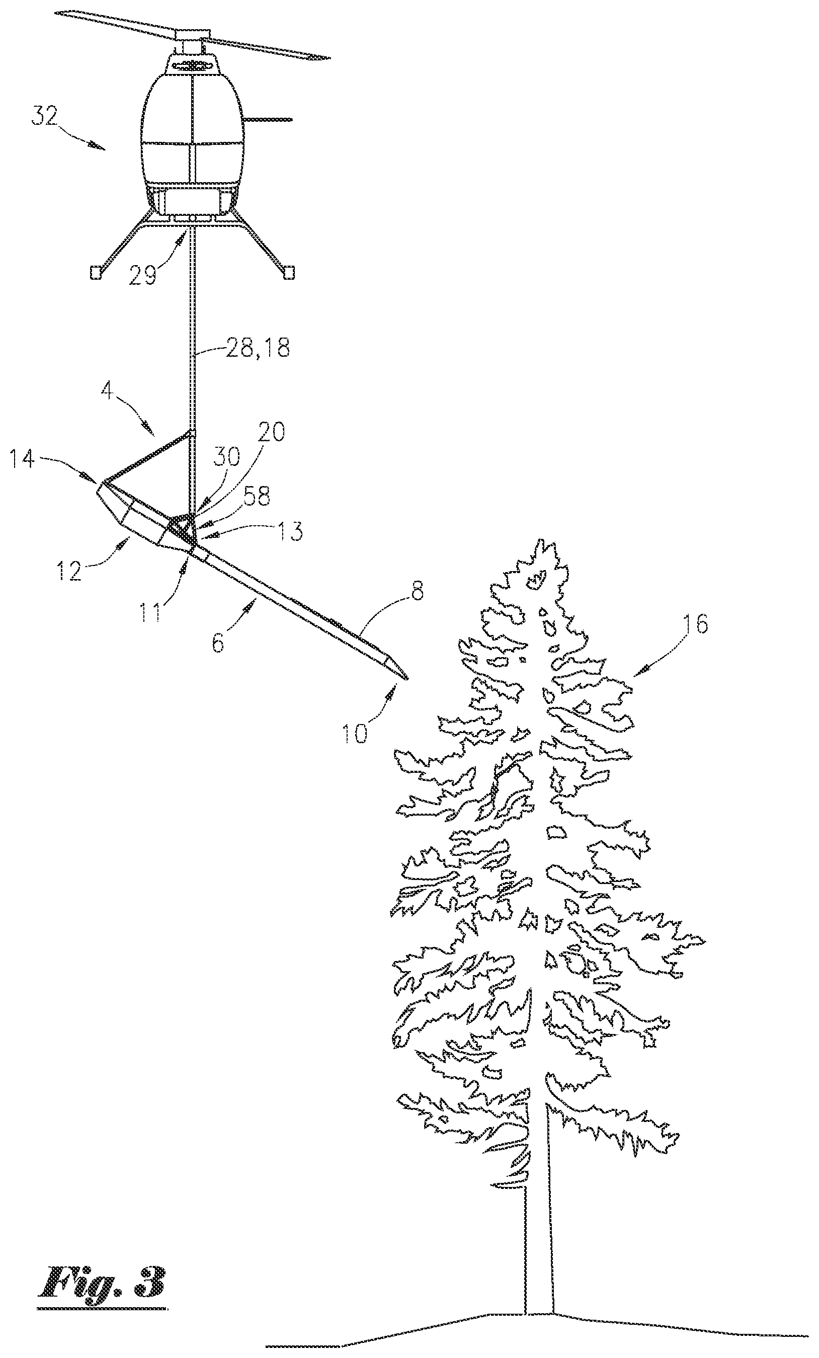 Patent US11771013 Figure 3 – Aerial saw