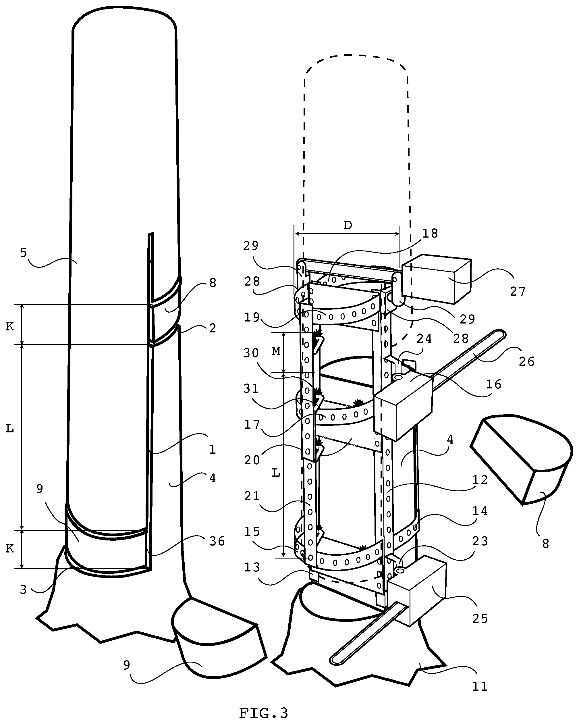 Patent US11771019 Figure 3 – Vertical tree felling method and apparatus