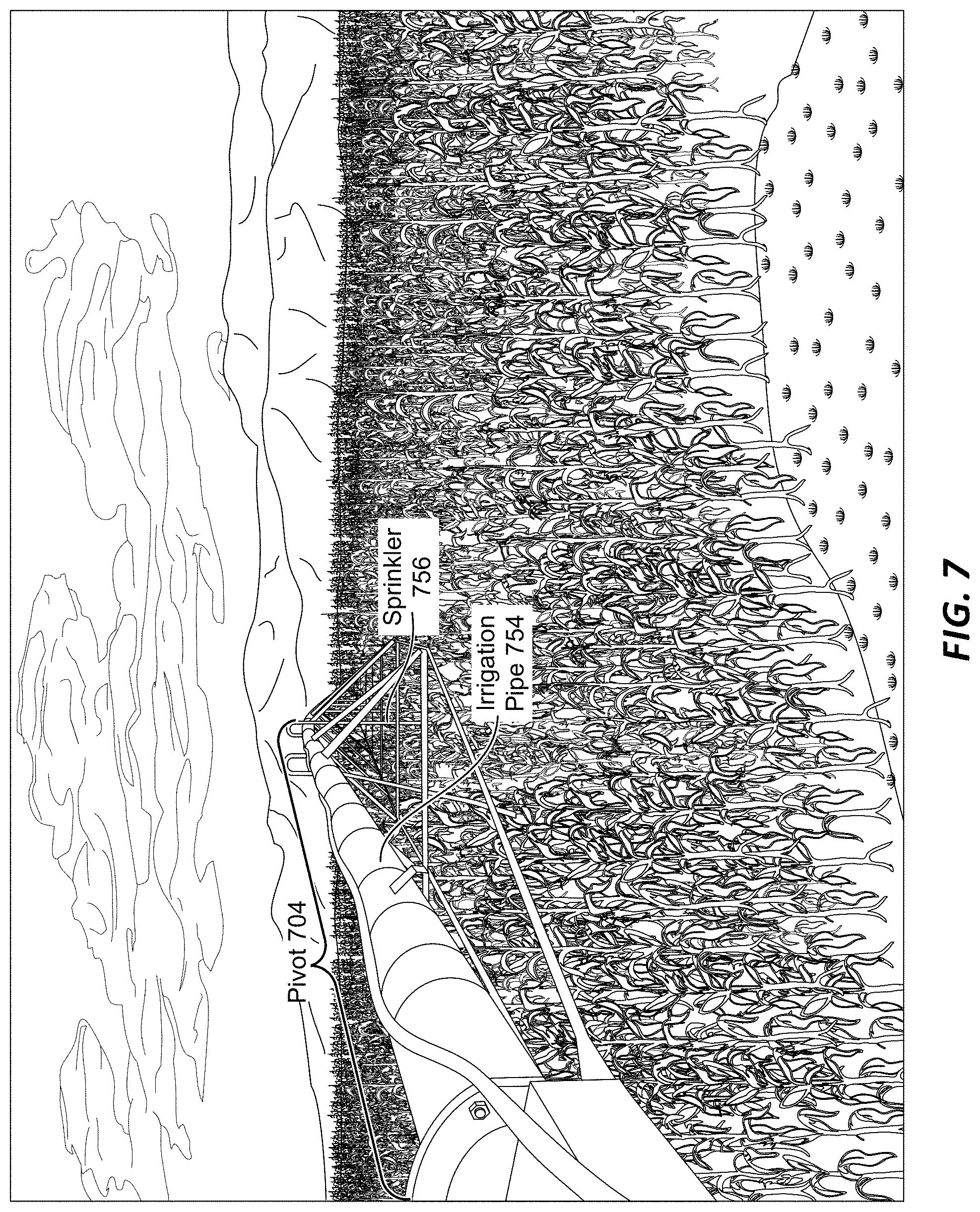 Patent US11771023 Figure 7 – Systems and methods for controlling center pivot irrigation systems