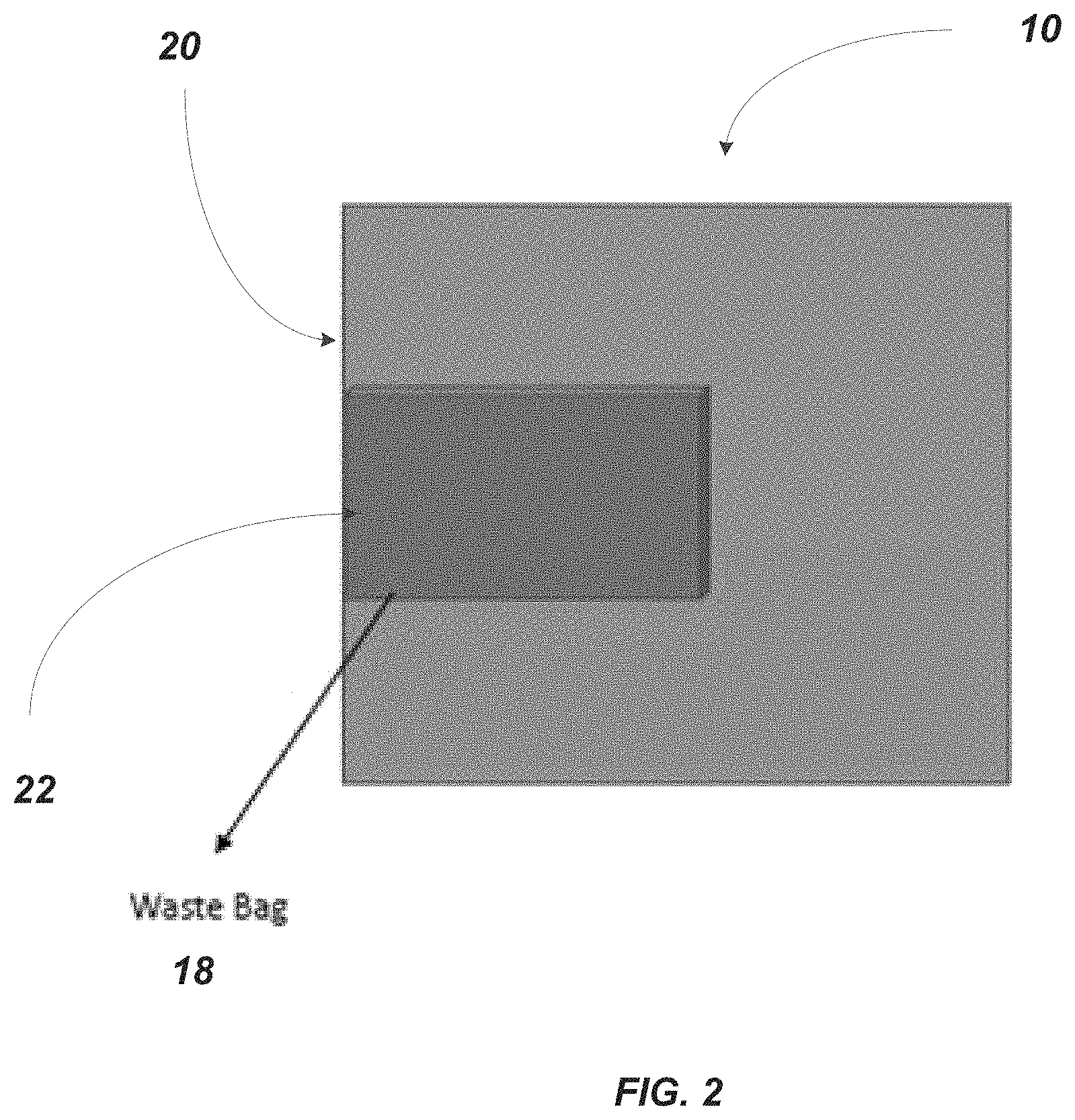 Patent US11771049 Figure 2 – Disposable absorbent pad and method of disposing of the same