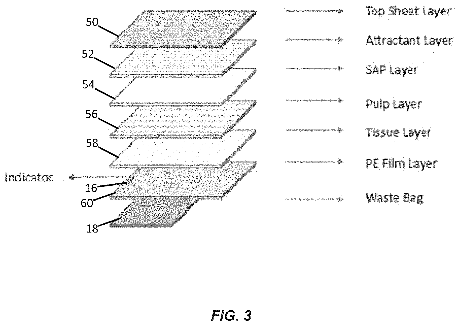 Patent US11771049 Figure 3 – Disposable absorbent pad and method of disposing of the same
