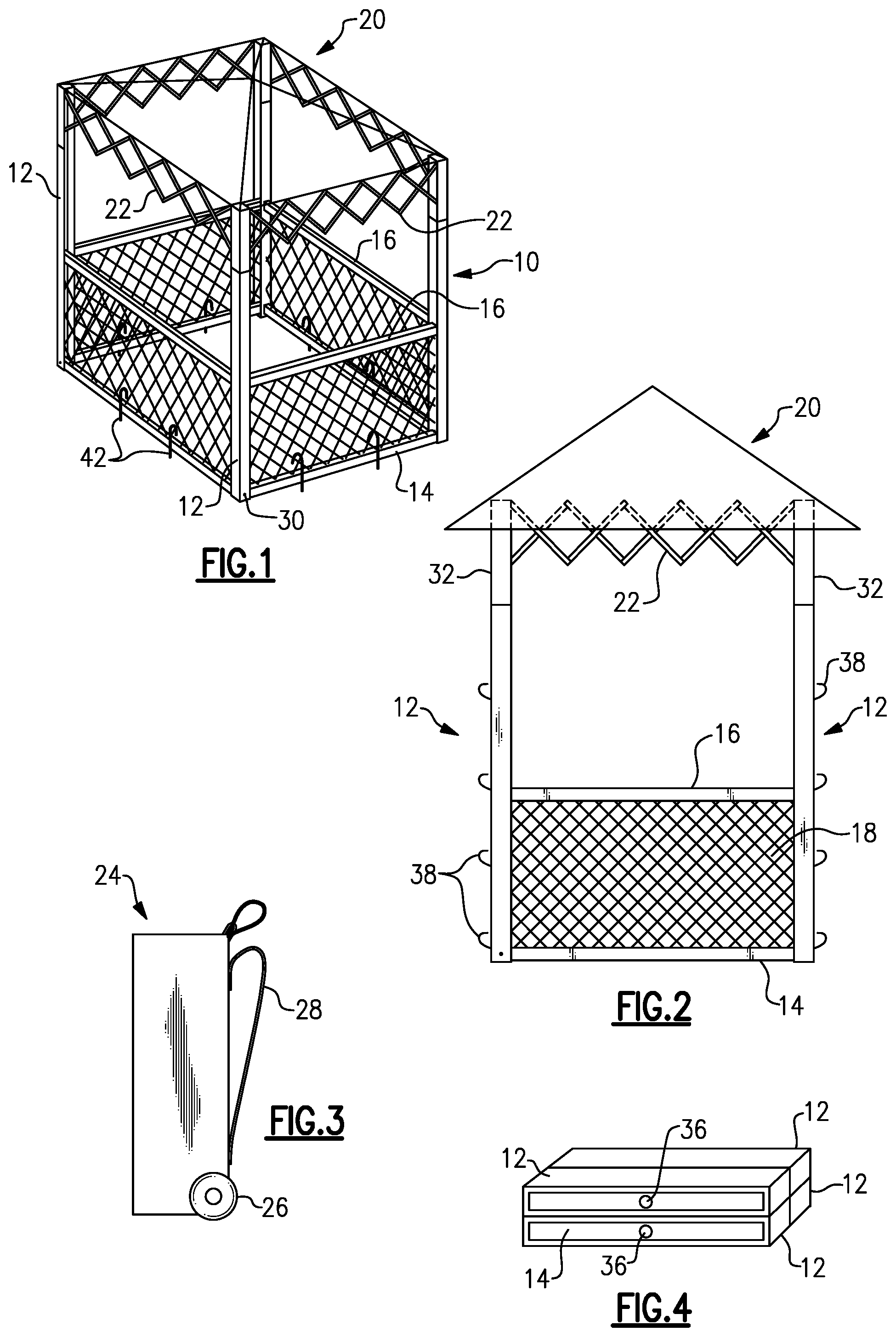 Patent US11771052 Figure 1 – Portable pop-up pet pen
