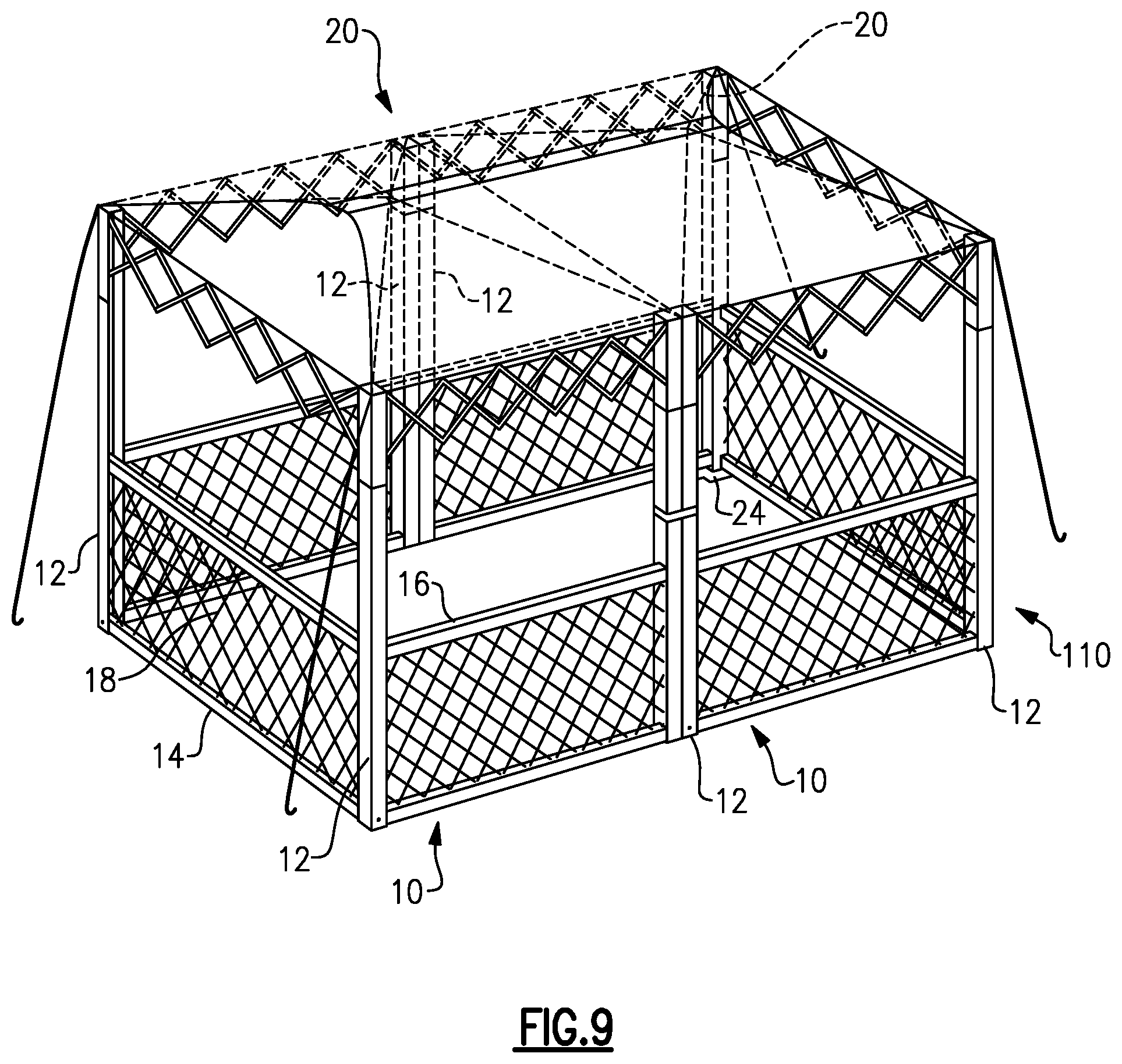 Patent US11771052 Figure 4 – Portable pop-up pet pen