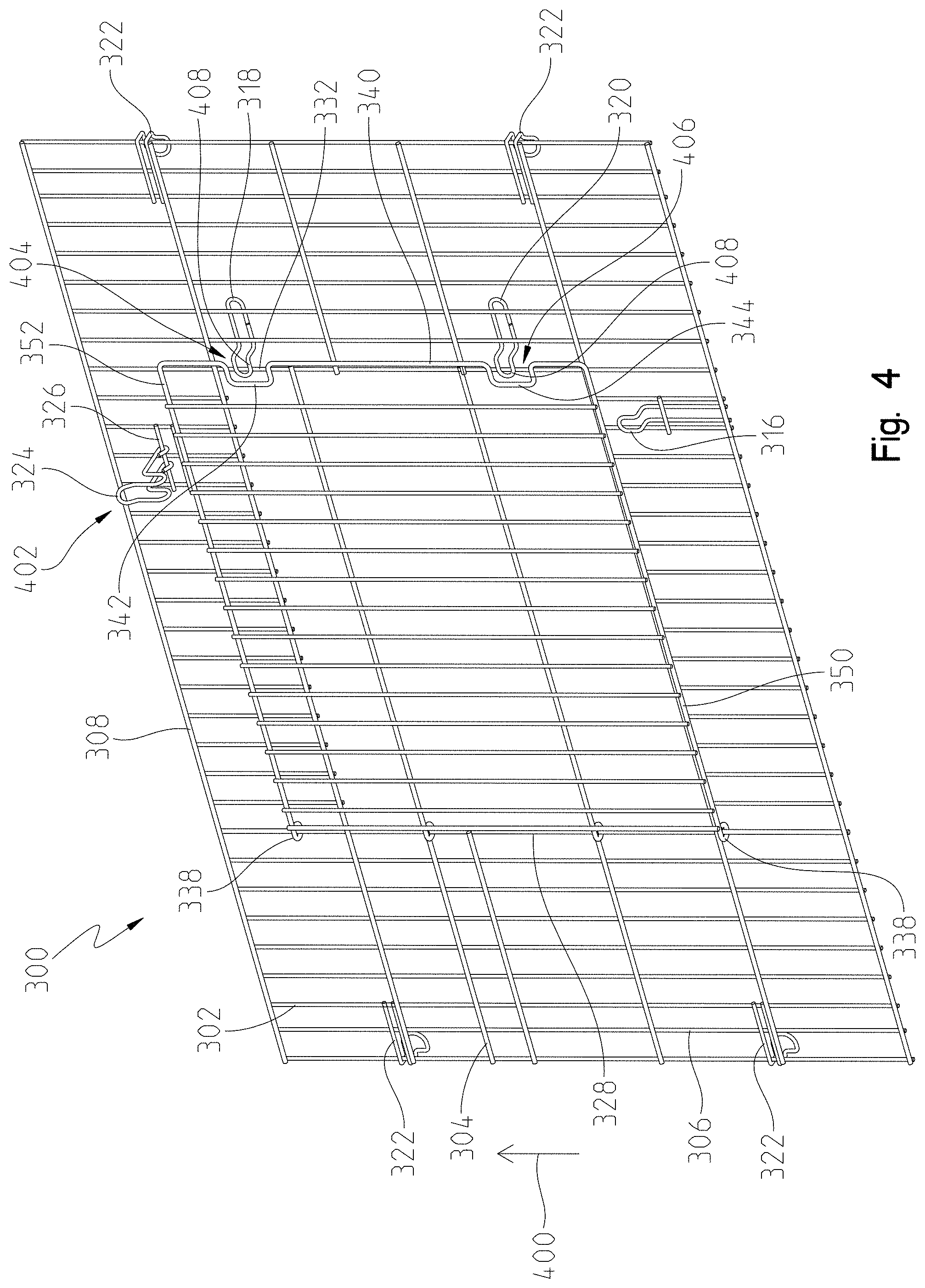 Patent US11771053 Figure 4 – Animal crate assembly
