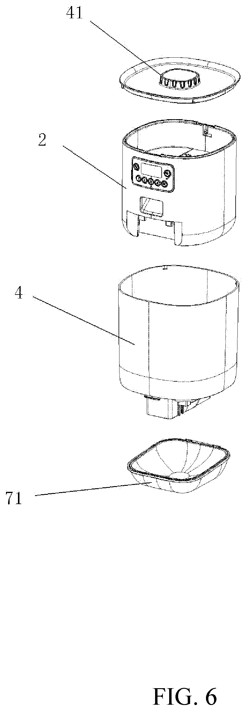Patent US11771055 Figure 6 – Automatic pet feeder with intelligent push-pull and anti-cockroach functions