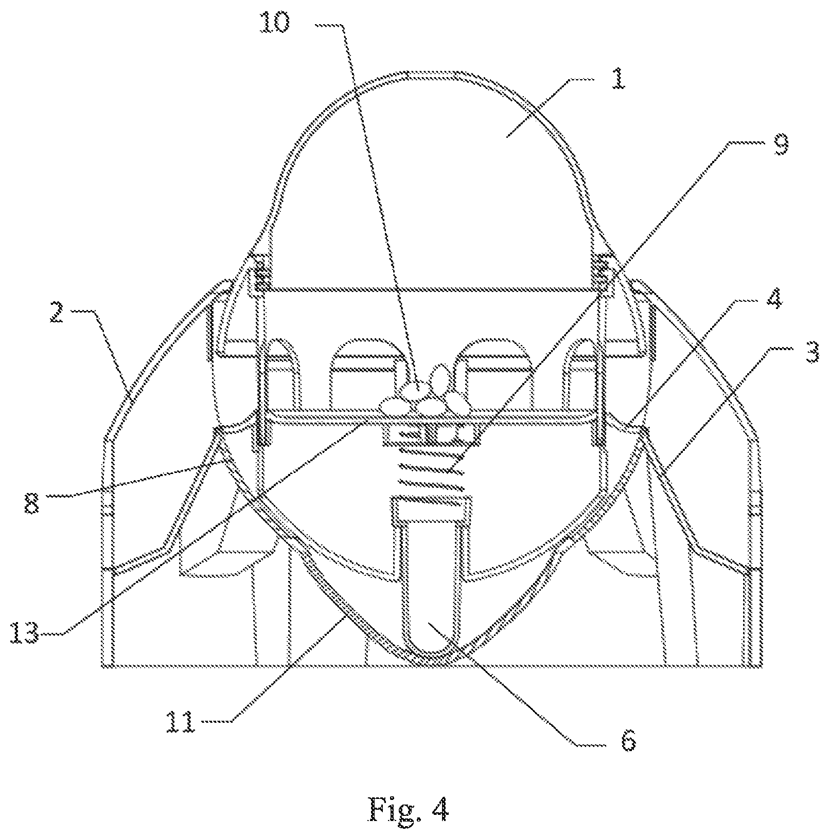 Patent US11771056 Figure 4 – Feeding toy for providing food through shaking by pet