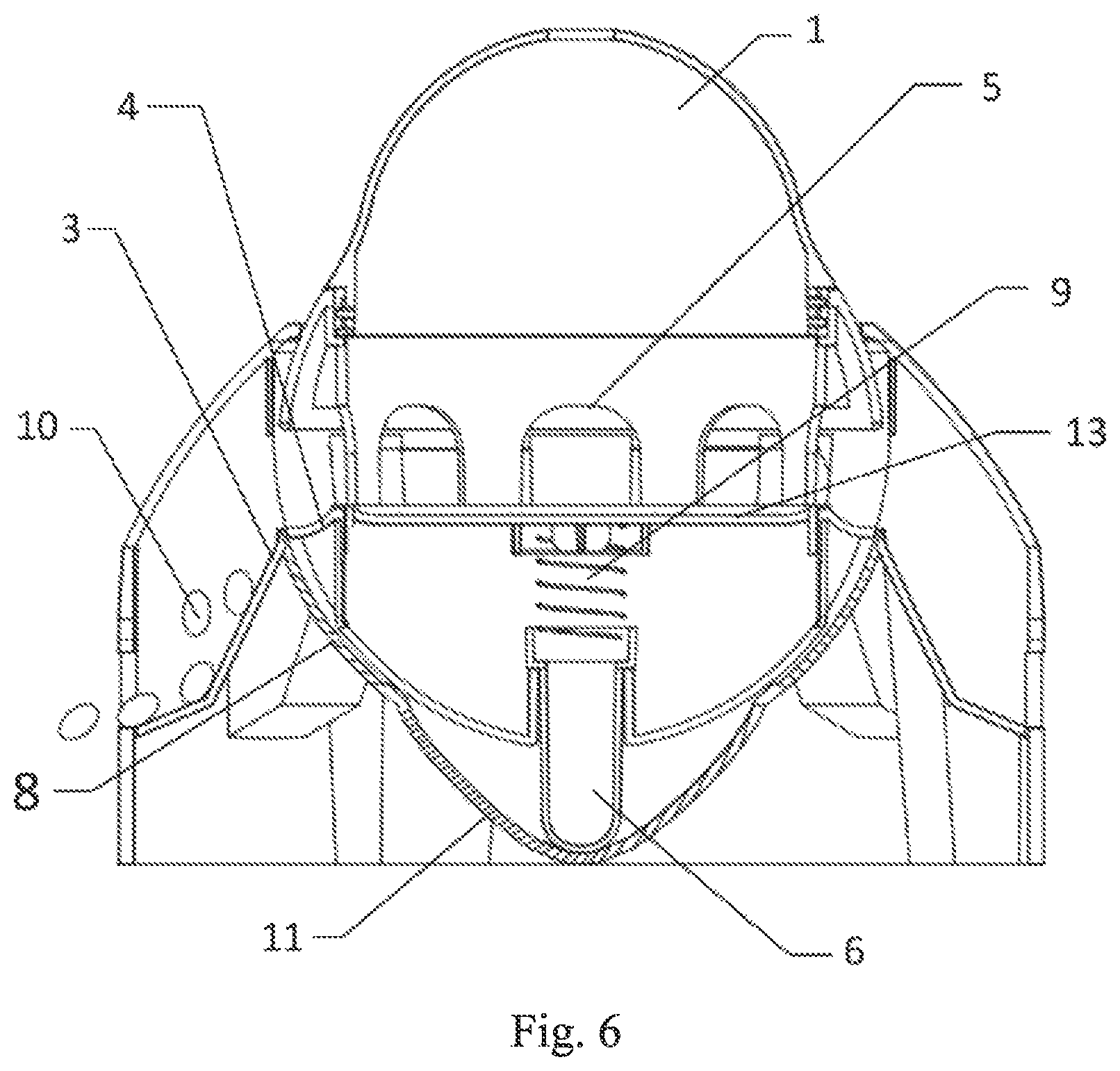 Patent US11771056 Figure 6 – Feeding toy for providing food through shaking by pet