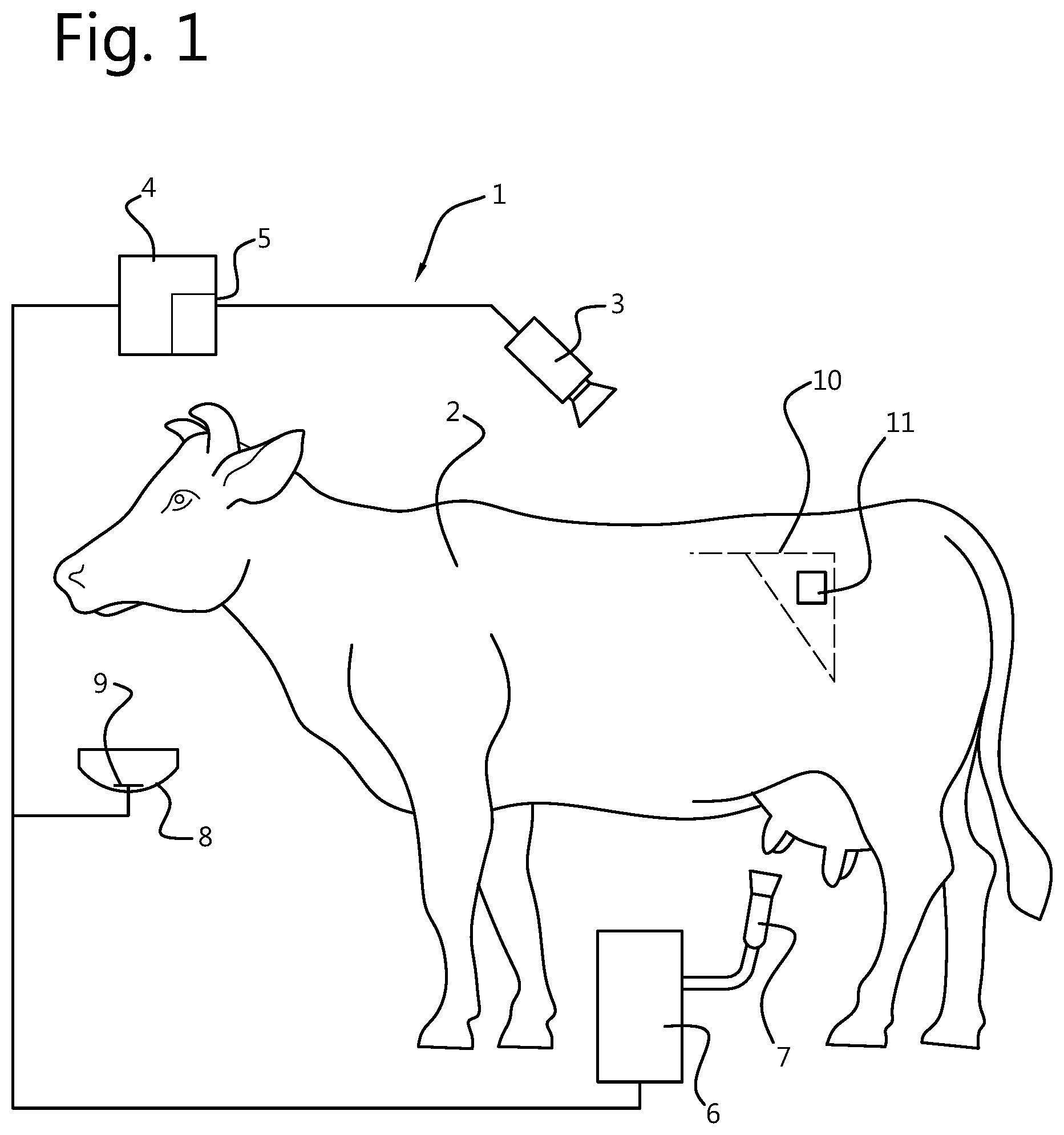 Patent US11771062 Figure 1 – Ruminant animal monitoring system