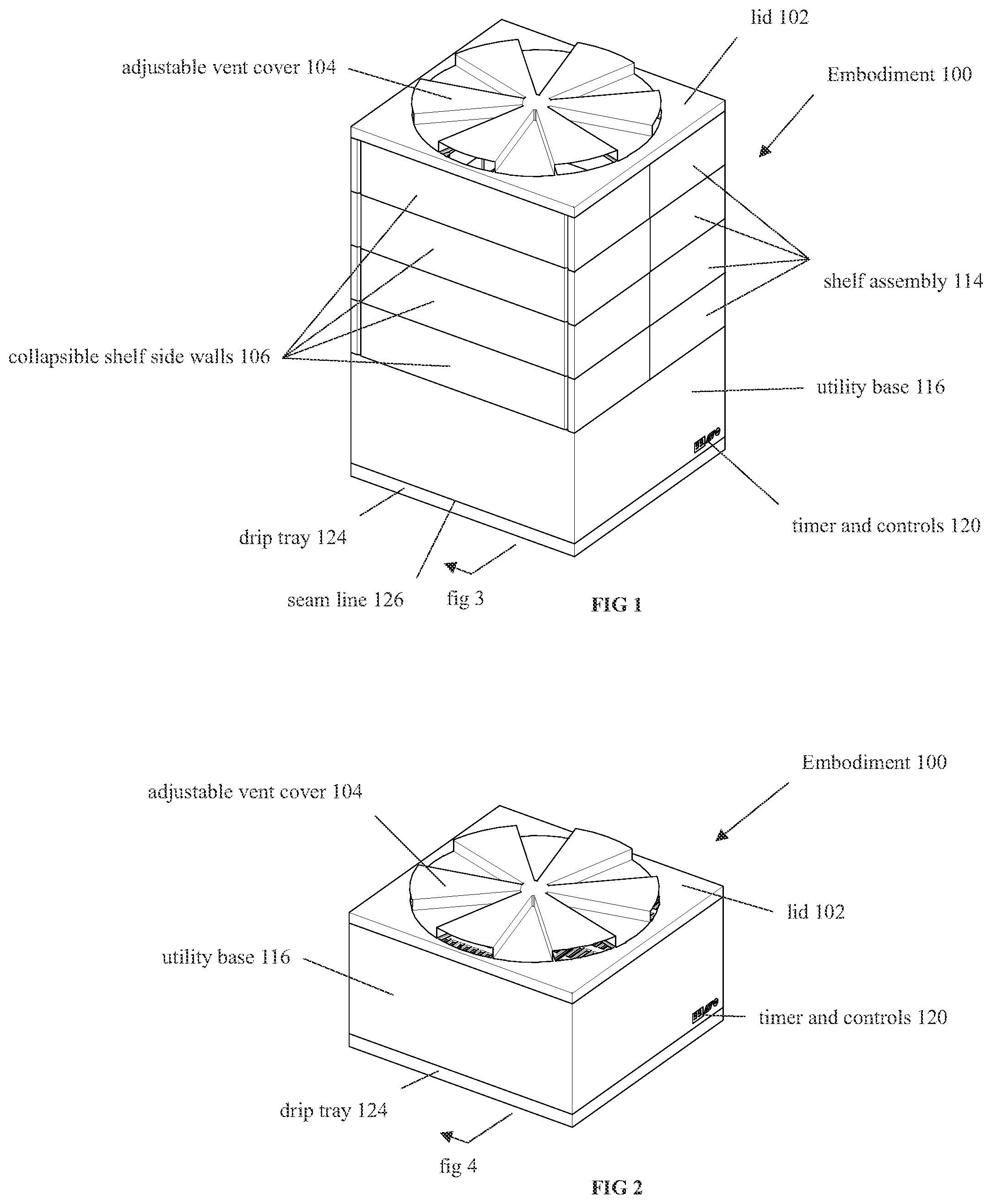 Patent US11771115 — Method and apparatus for food dehydration — Figure 1