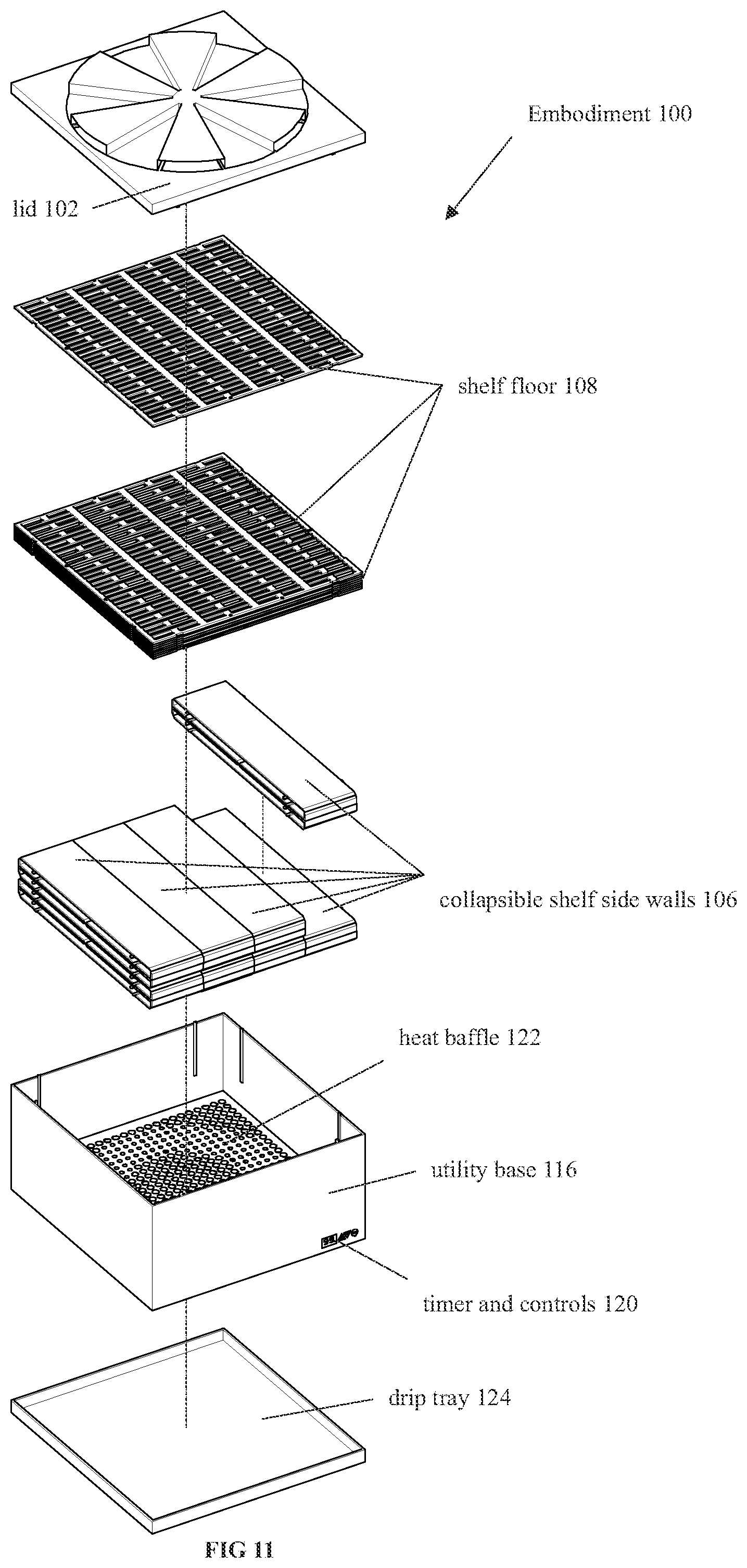 Patent US11771115 Figure 6 – Method and apparatus for food dehydration