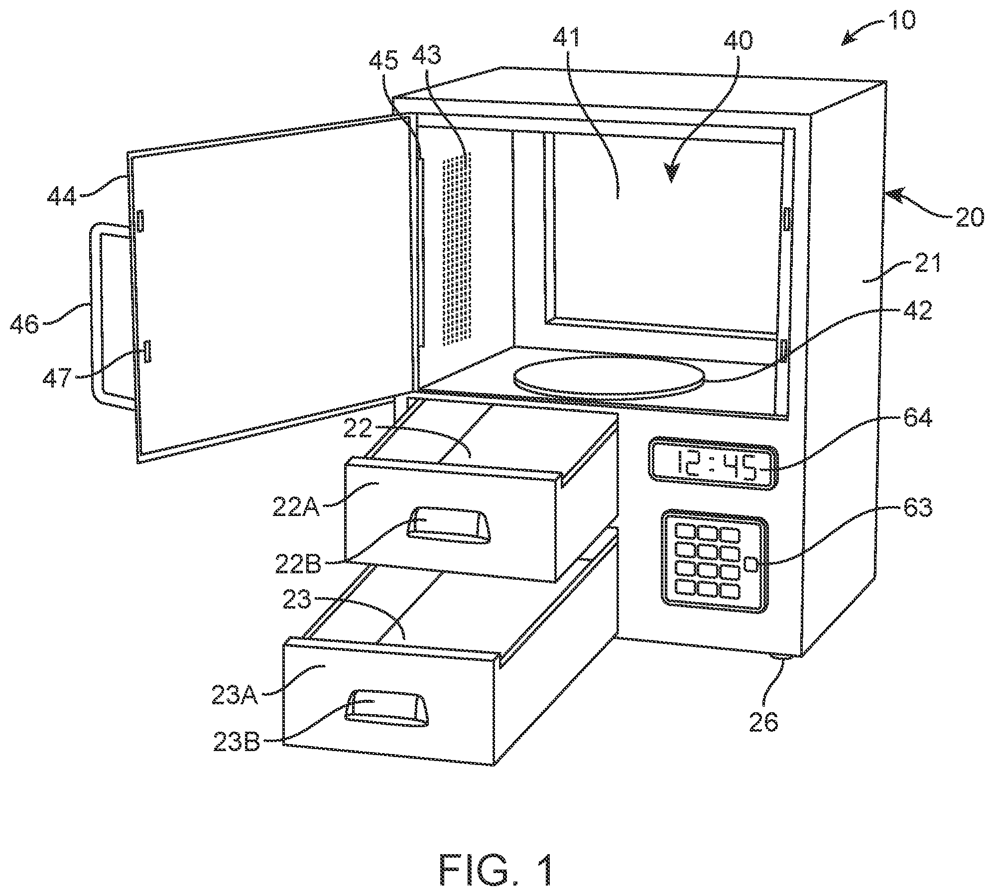 Patent US11771117 Figure 1 – Portable popcorn machine