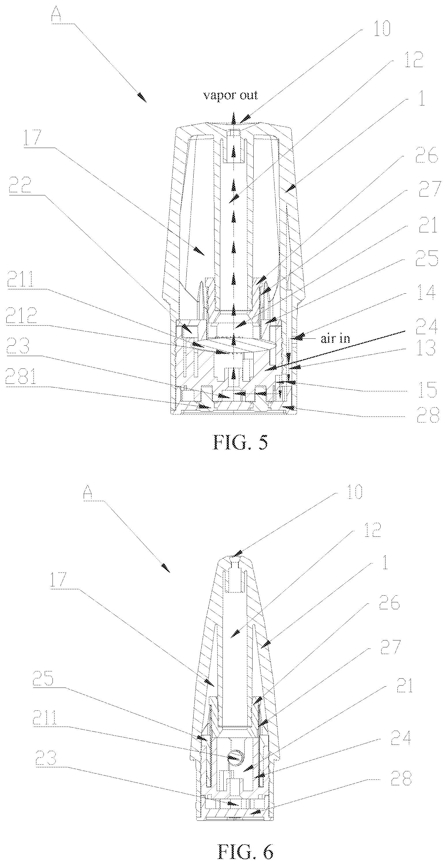 Patent US11771133 Figure 3 – Moisture-proof electronic cigarette