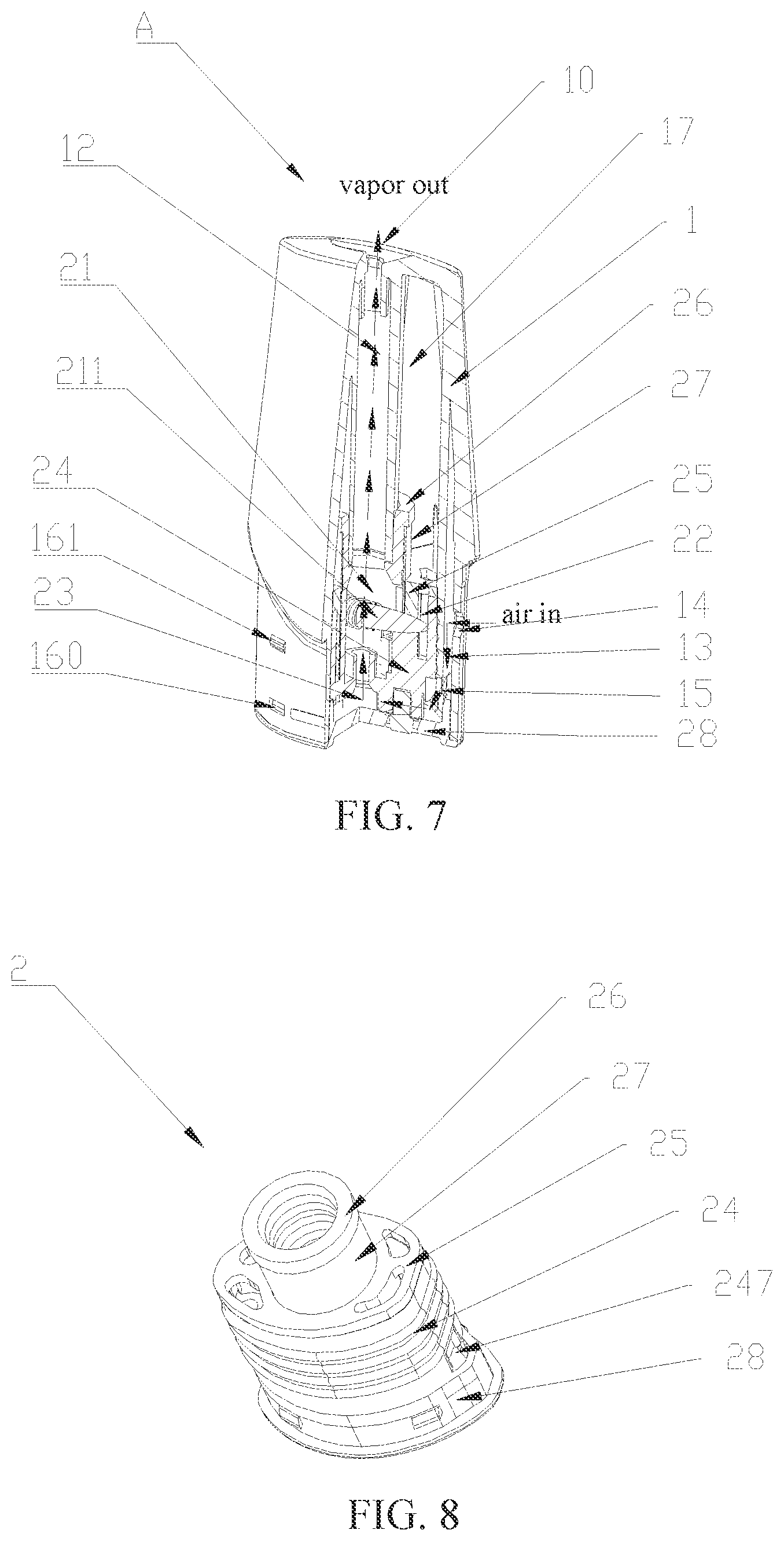 Patent US11771133 Figure 4 – Moisture-proof electronic cigarette