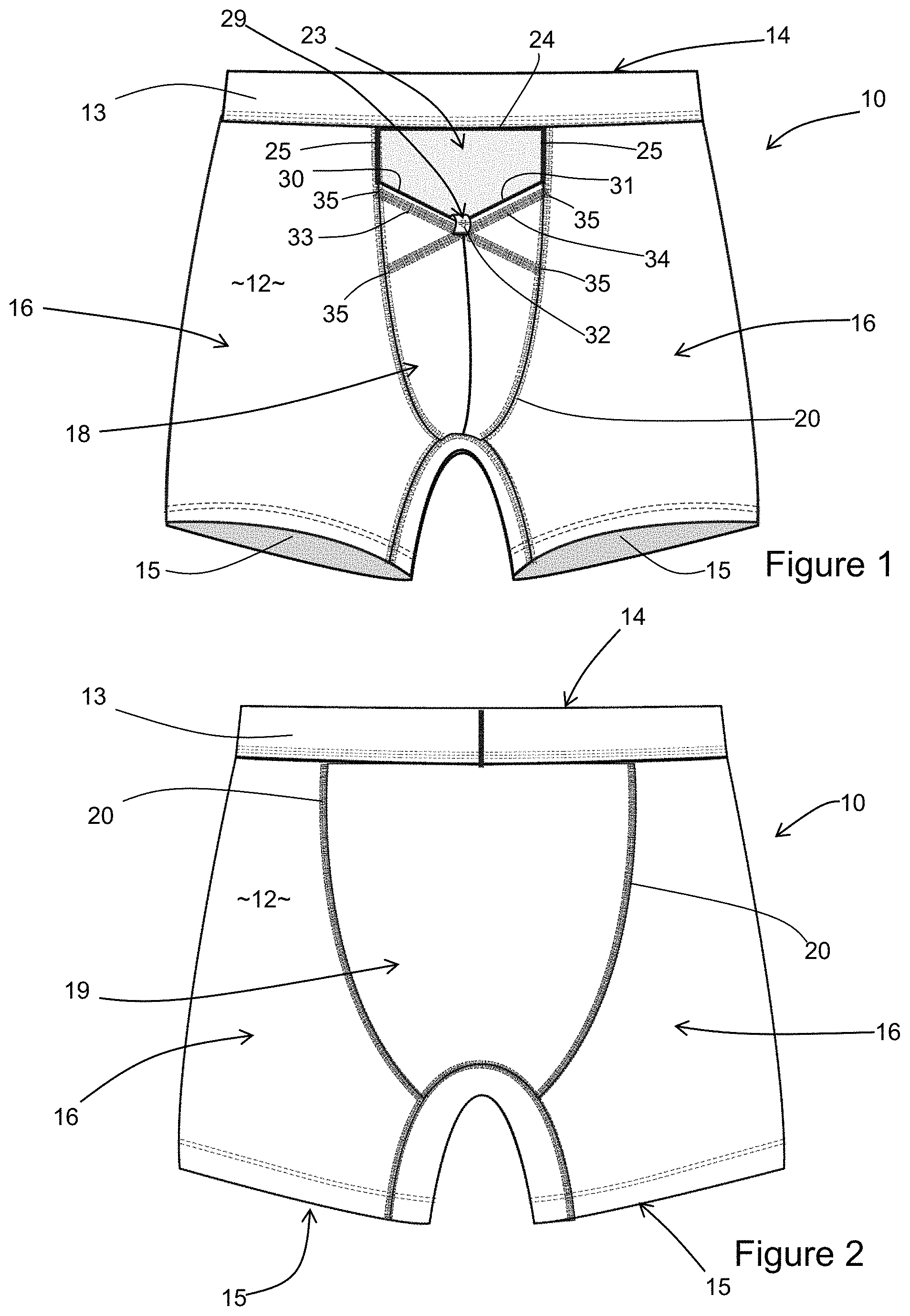 Patent US11771142 Figure 1 – Fabric garment for men