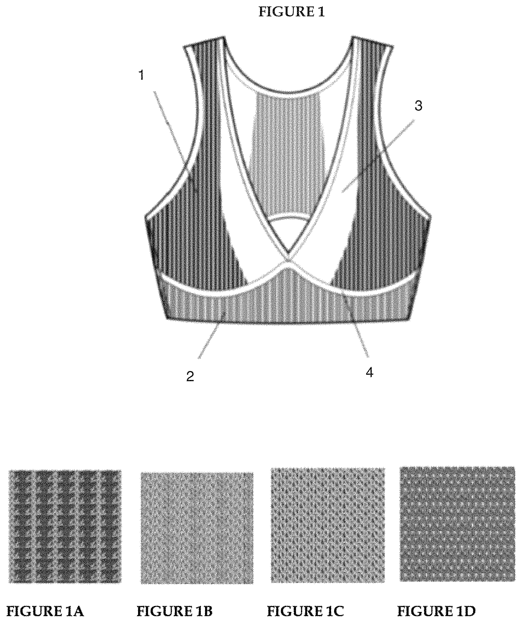 Patent US11771143 Figure 1 – Garment having knitted technical wire