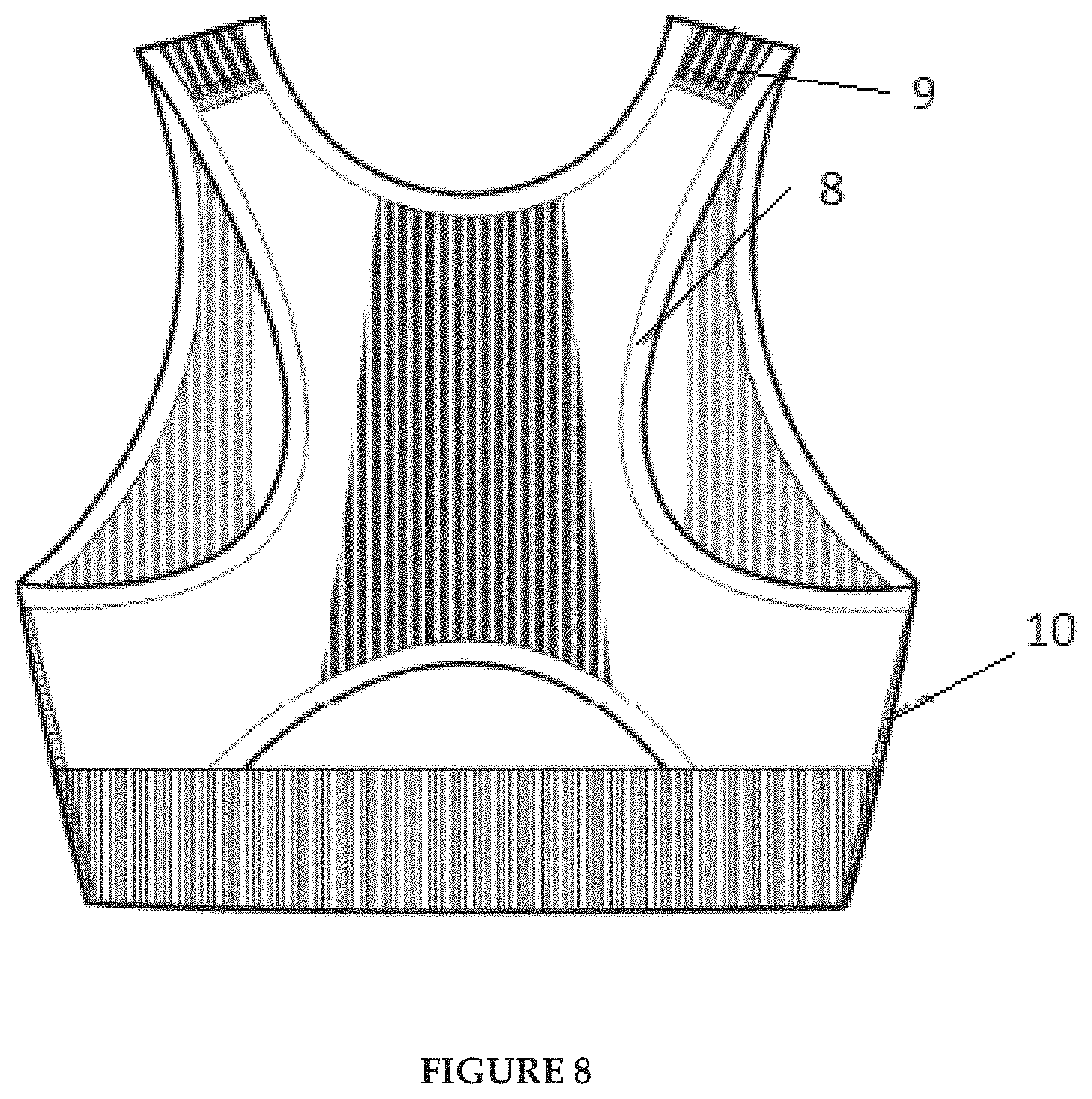 Patent US11771143 Figure 5 – Garment having knitted technical wire