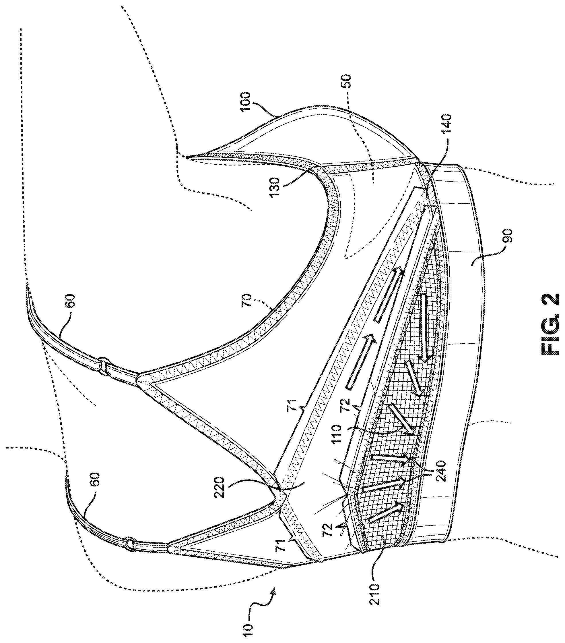 Patent US11771146 Figure 2 – Brassiere adapted to prevent undesired movement when worn