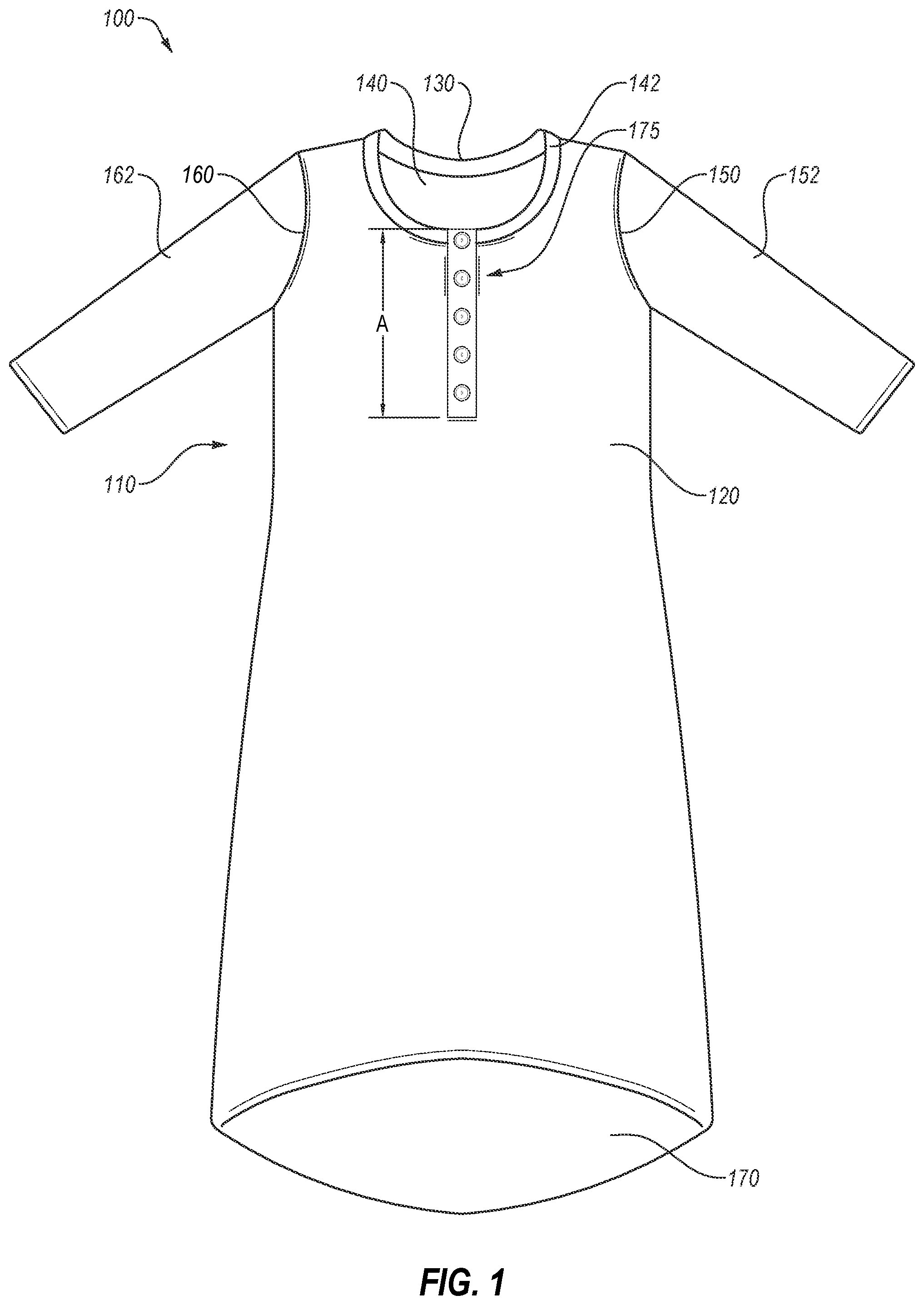 Patent US11771149 Figure 1 – Nursing garment
