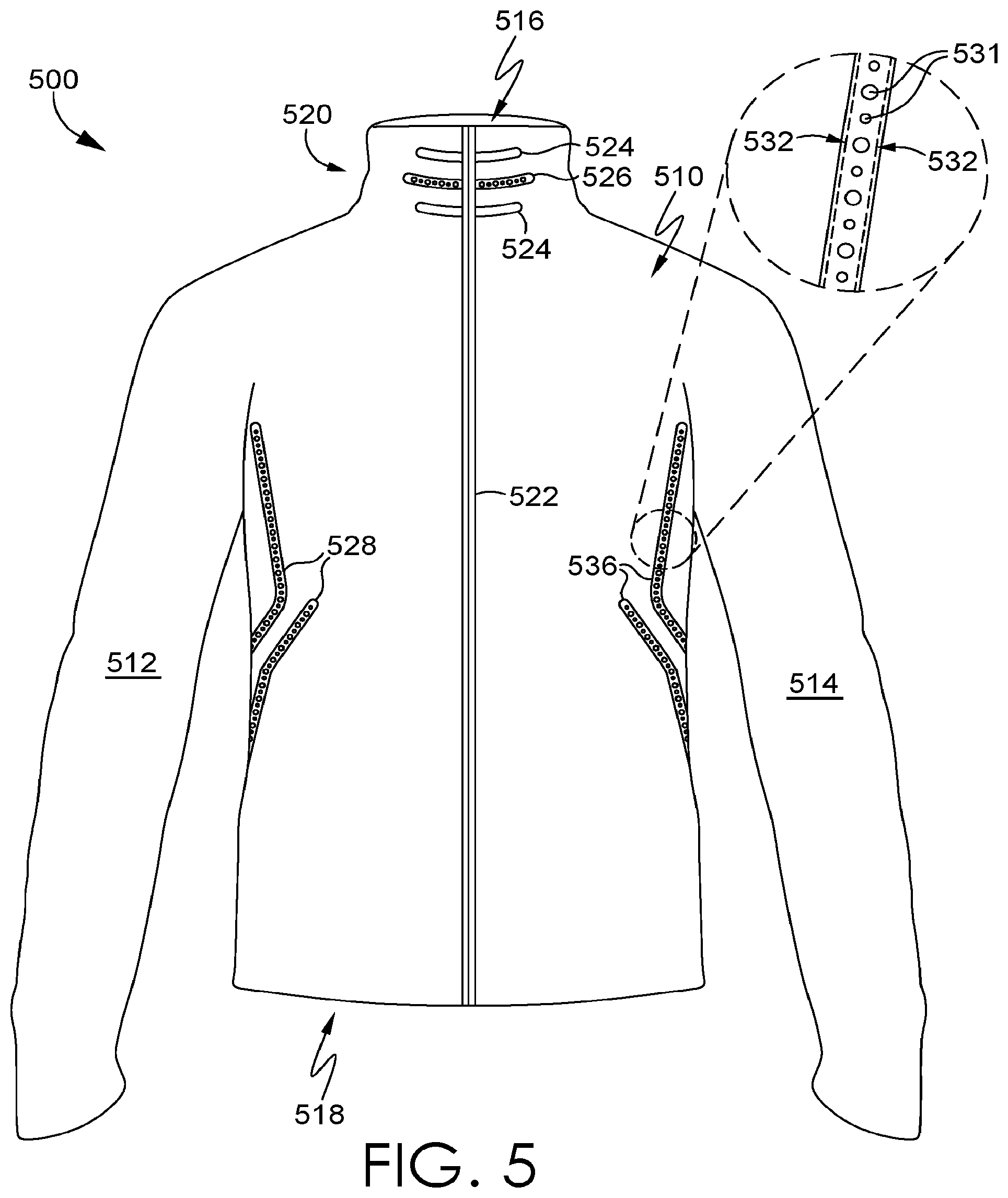 Patent US11771156 Figure 3 – Insulated vented garment formed using non-woven polymer sheets