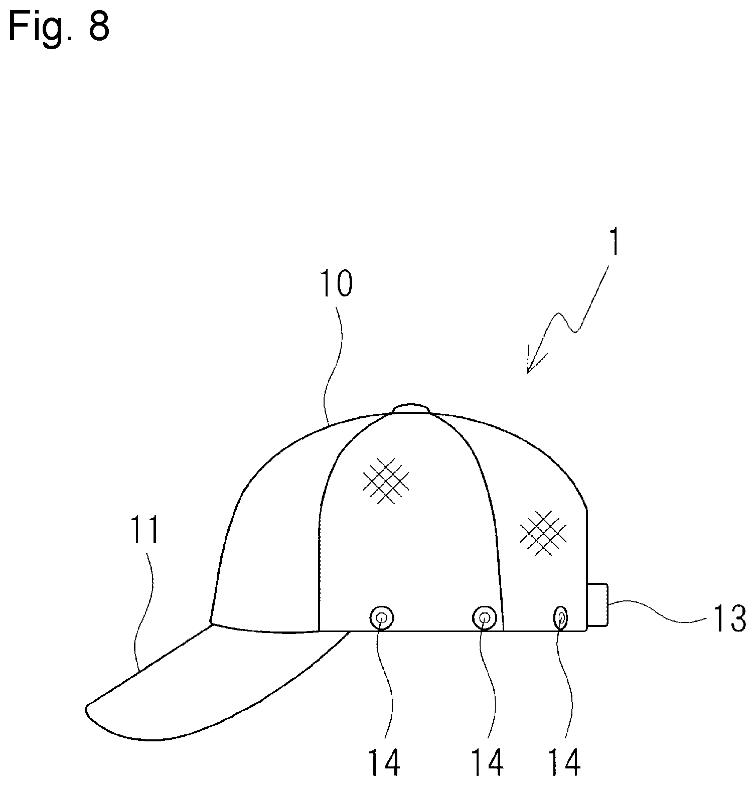 Patent US11771161 Figure 8 – Headgear