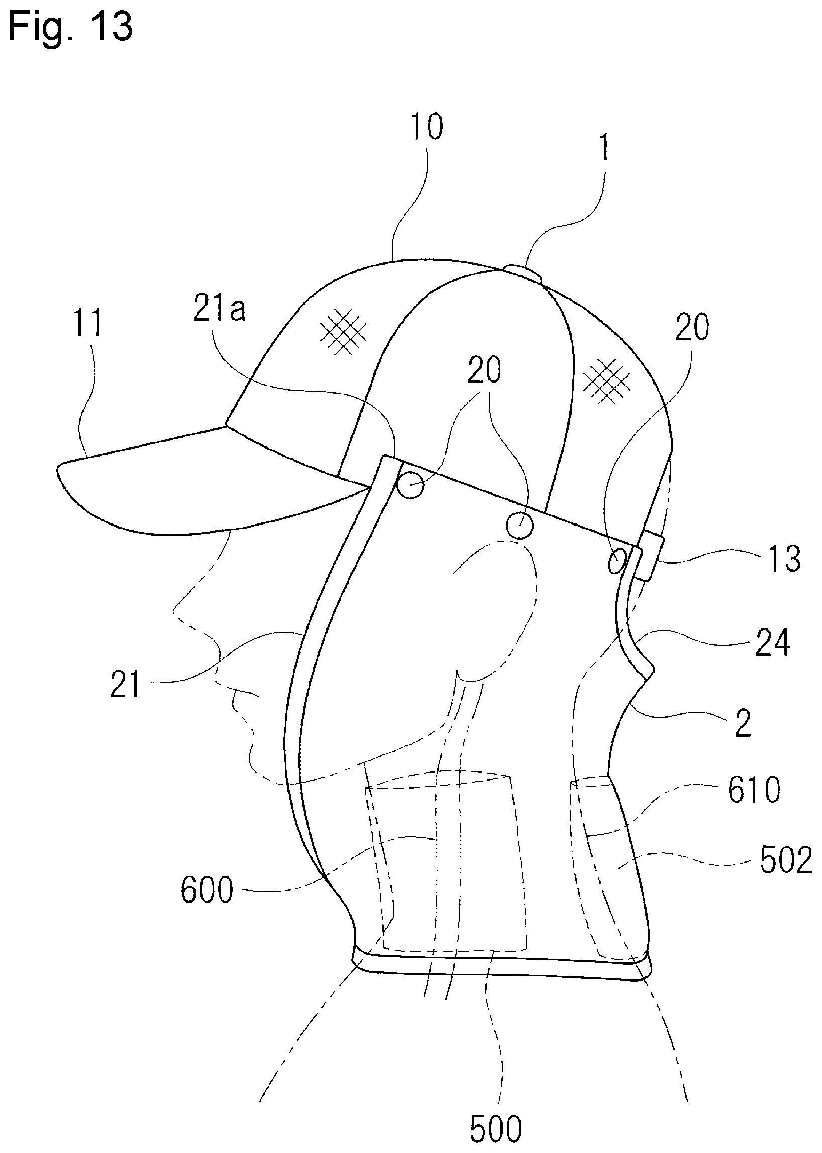 Patent US11771161 Figure 13 – Headgear