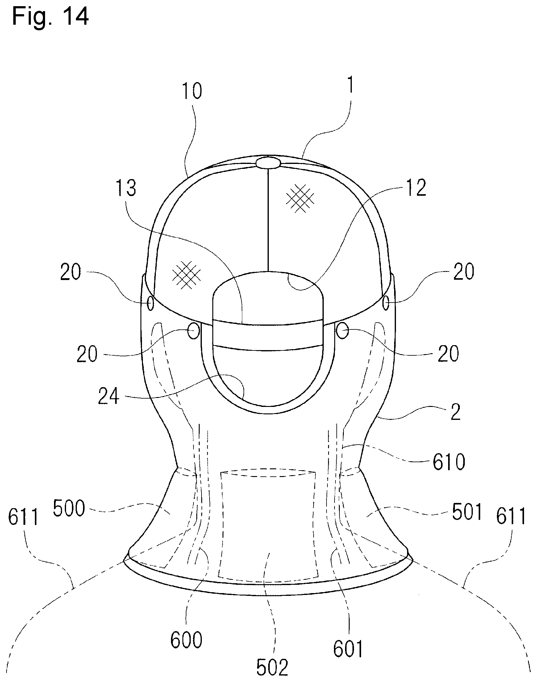 Patent US11771161 Figure 14 – Headgear