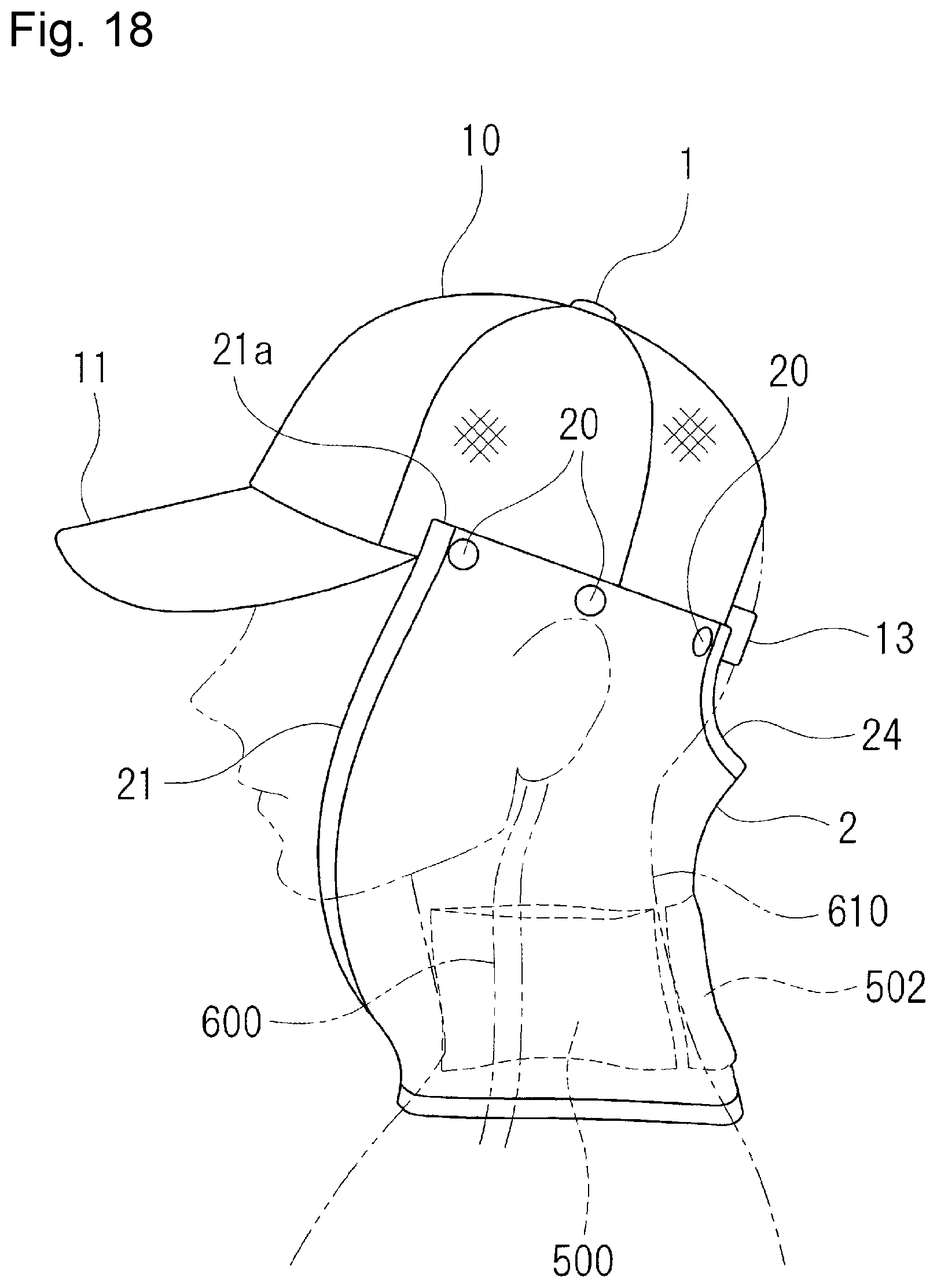 Patent US11771161 Figure 18 – Headgear