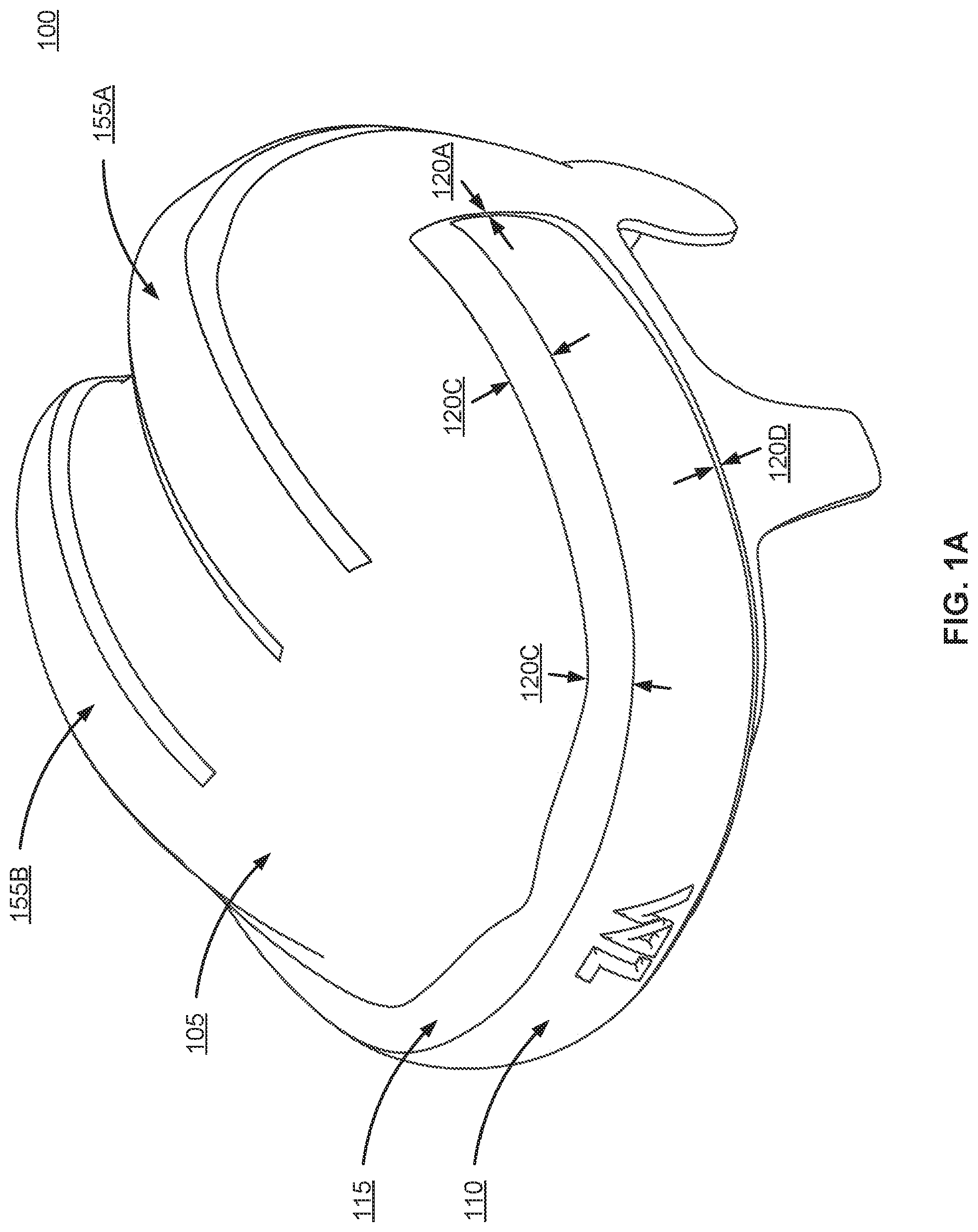 Patent US11771165 Figure 1 – Helmet with flexible structure for improved force attenuation