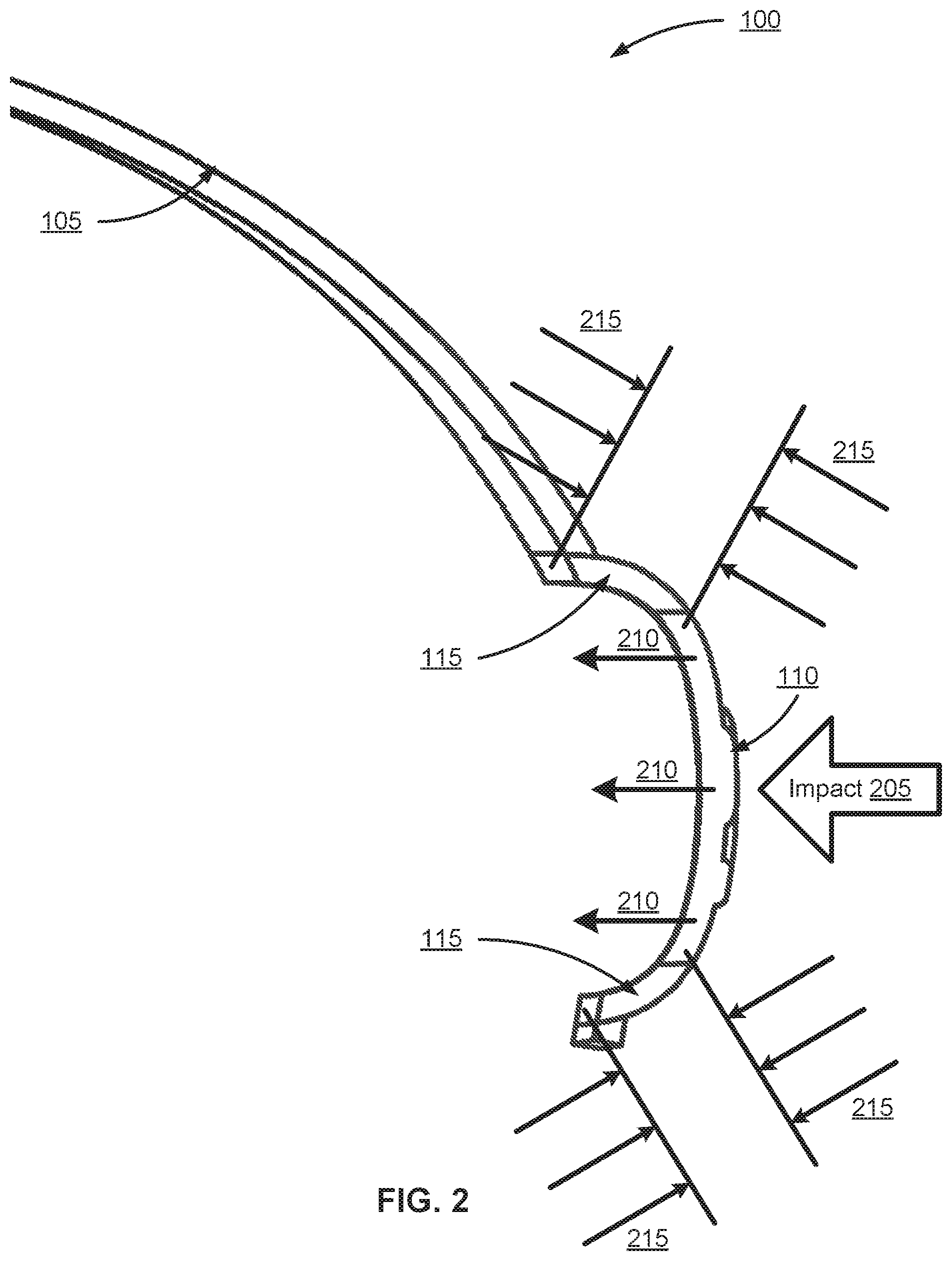 Patent US11771165 Figure 6 – Helmet with flexible structure for improved force attenuation
