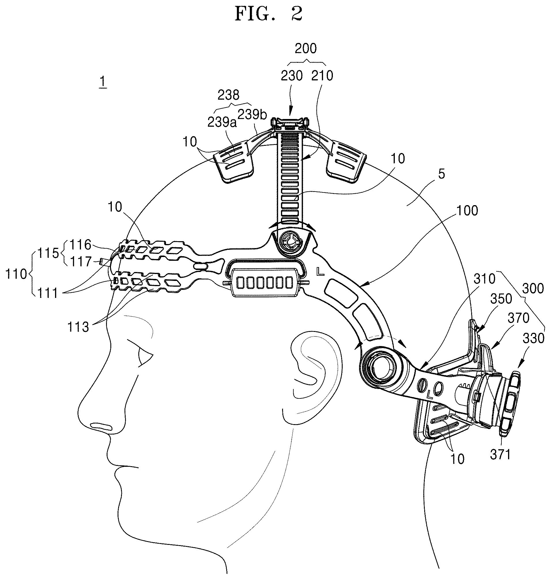 Patent US11771168 Figure 2 – Head band