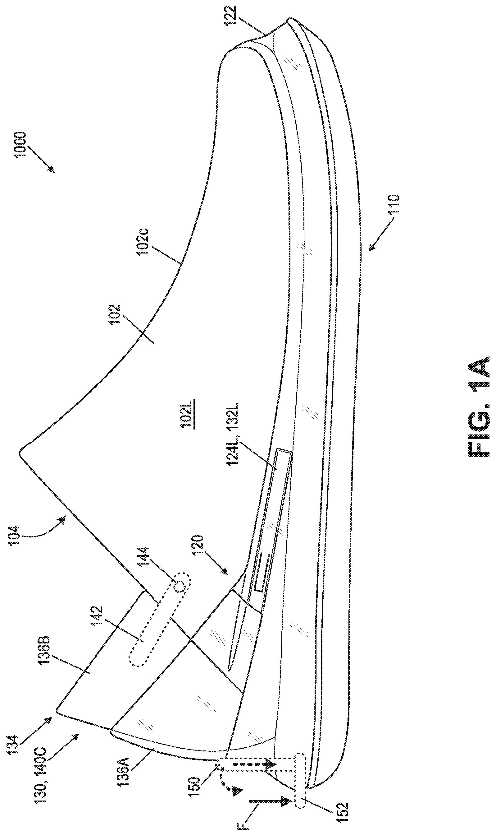 Patent US11771170 Figure 1 – Articles of footwear and other foot-receiving devices having rearward translating heel components