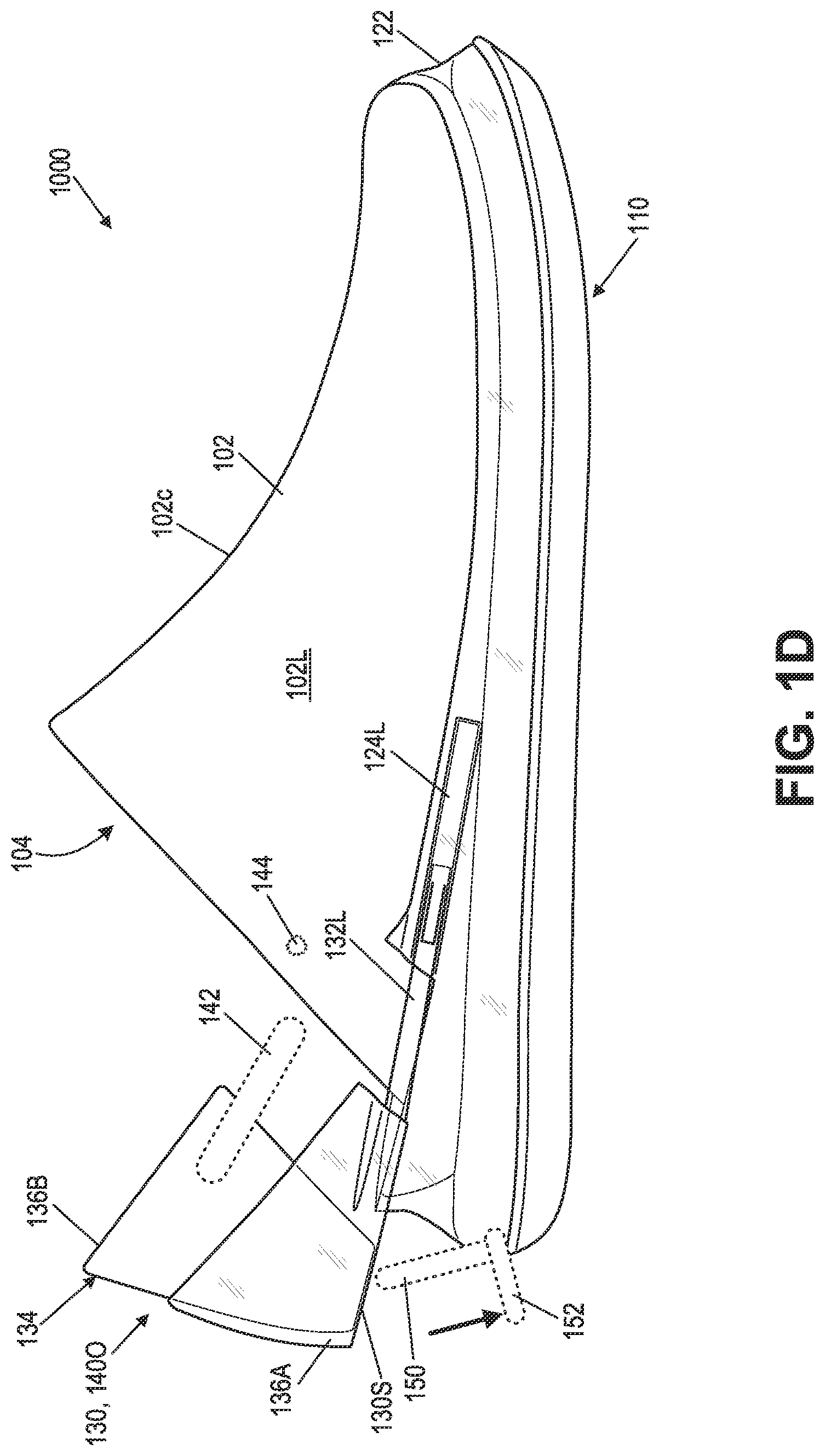 Patent US11771170 Figure 4 – Articles of footwear and other foot-receiving devices having rearward translating heel components