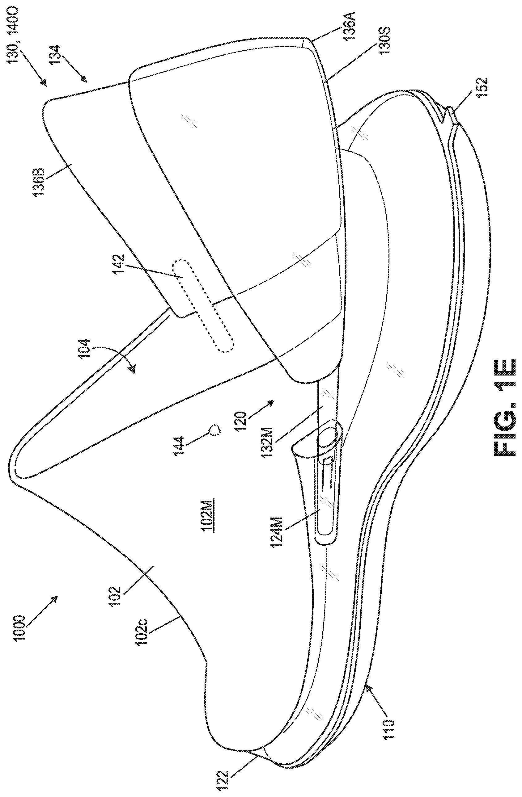 Patent US11771170 Figure 5 – Articles of footwear and other foot-receiving devices having rearward translating heel components